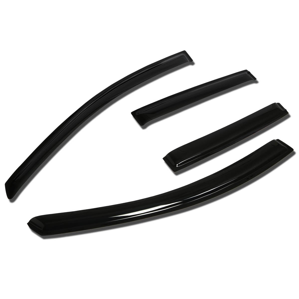 Auto Dynasty 4Pcs Tape-On Window Visor Rain Guard Compatible With 2007-2012 Nissan Versa Sedan Hatchback, Rain Shields Vent Shad