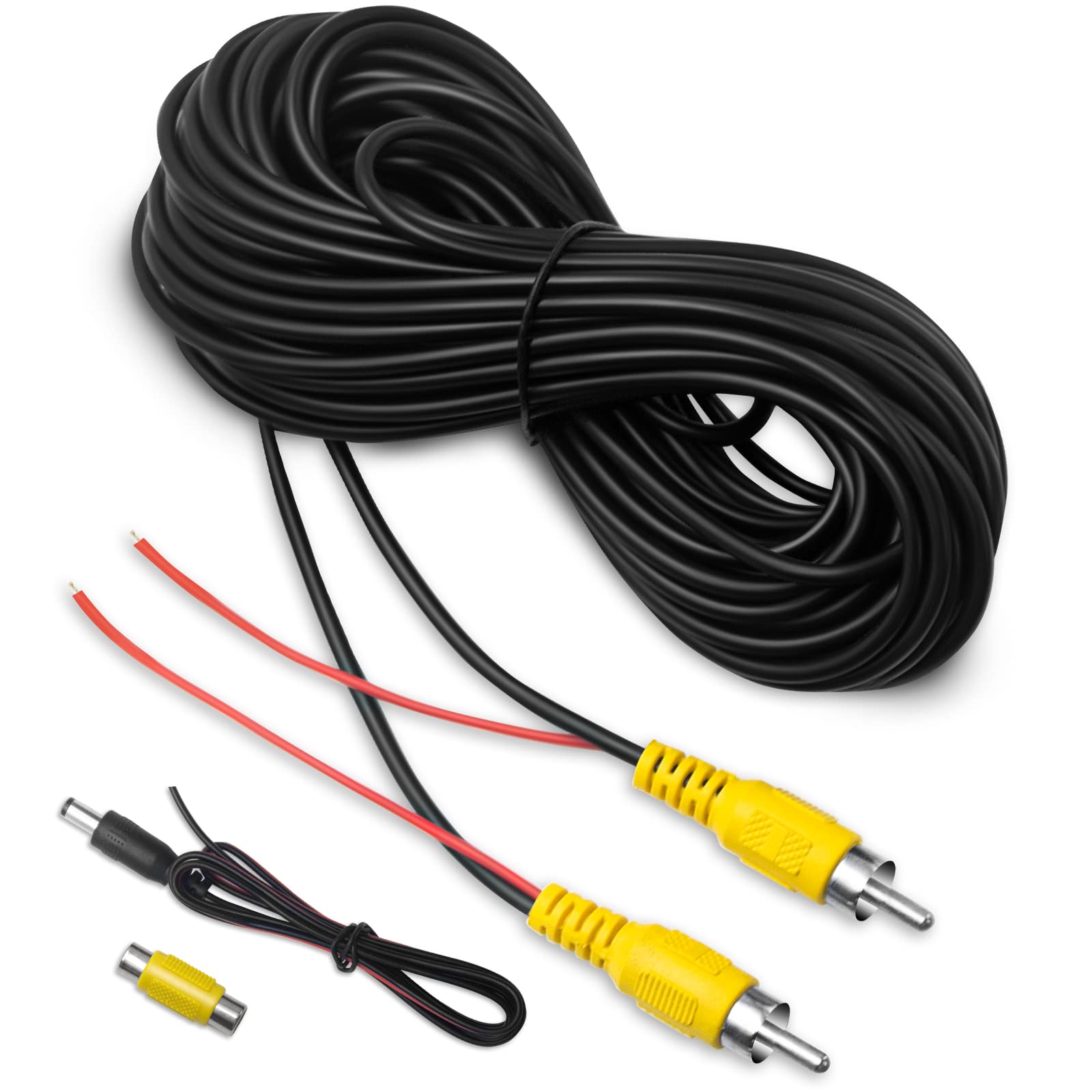 Lbw Premium Backup Camera Rca Video Cable, Car Reverse Rear View Parking Camera Video Cable With Detection Wire (33Ft/10 Meters)