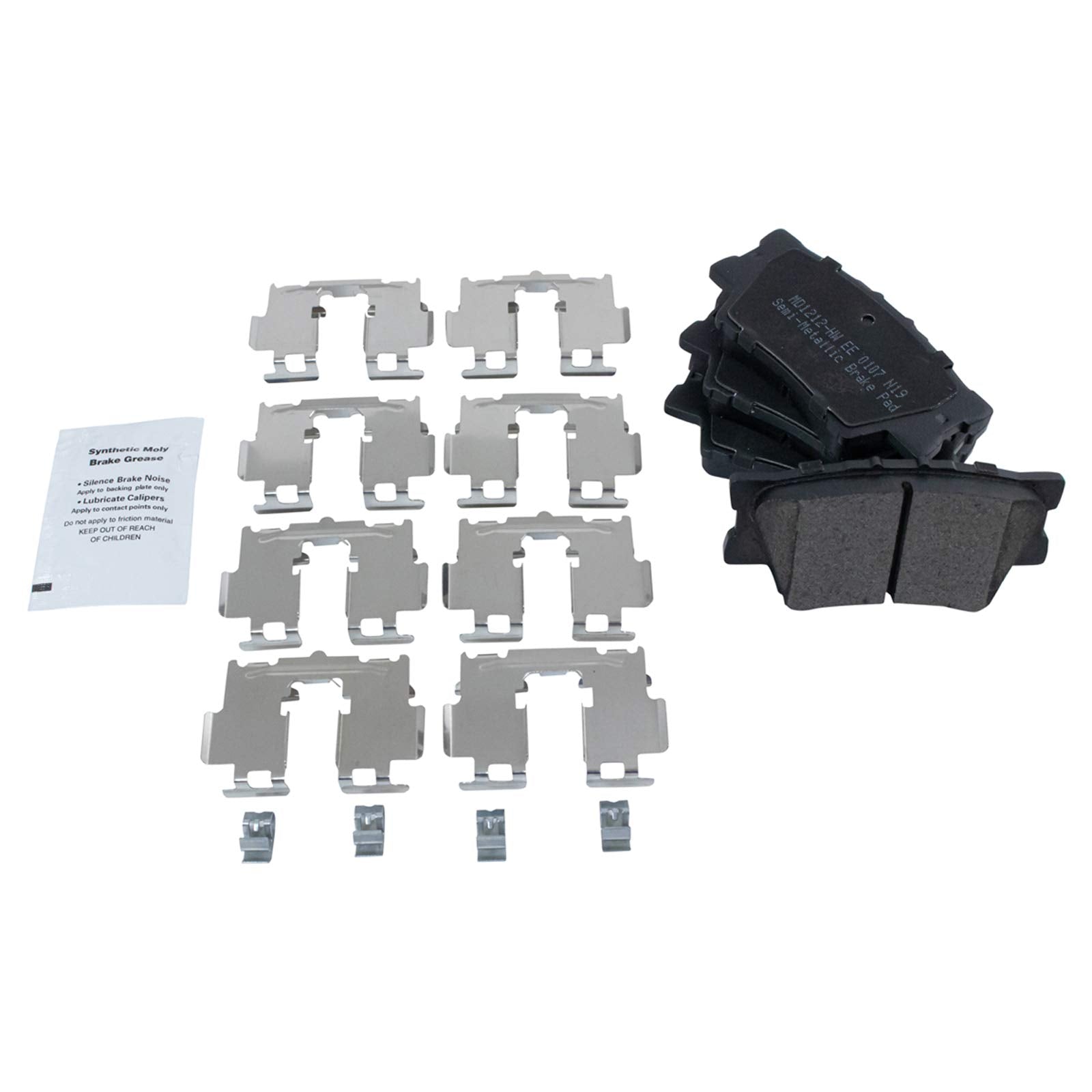 Trq Rear Brake Pad & Rotor Kit Brake Pads Brake Rotor Semi-Metallic Compatible With 2010-2012 Lexus Hs250H 2006-2018 Toyota Rav4
