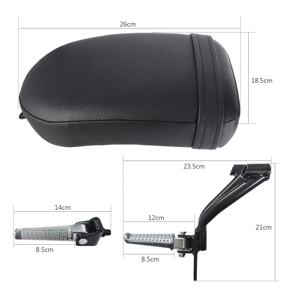 Fiasrac Rear Passenger Seat And Foot Pegs Kit For Honda Cmx 300 Cmx 500 Compatible With Honda Rebel 2017 2018 2019 2020 2022