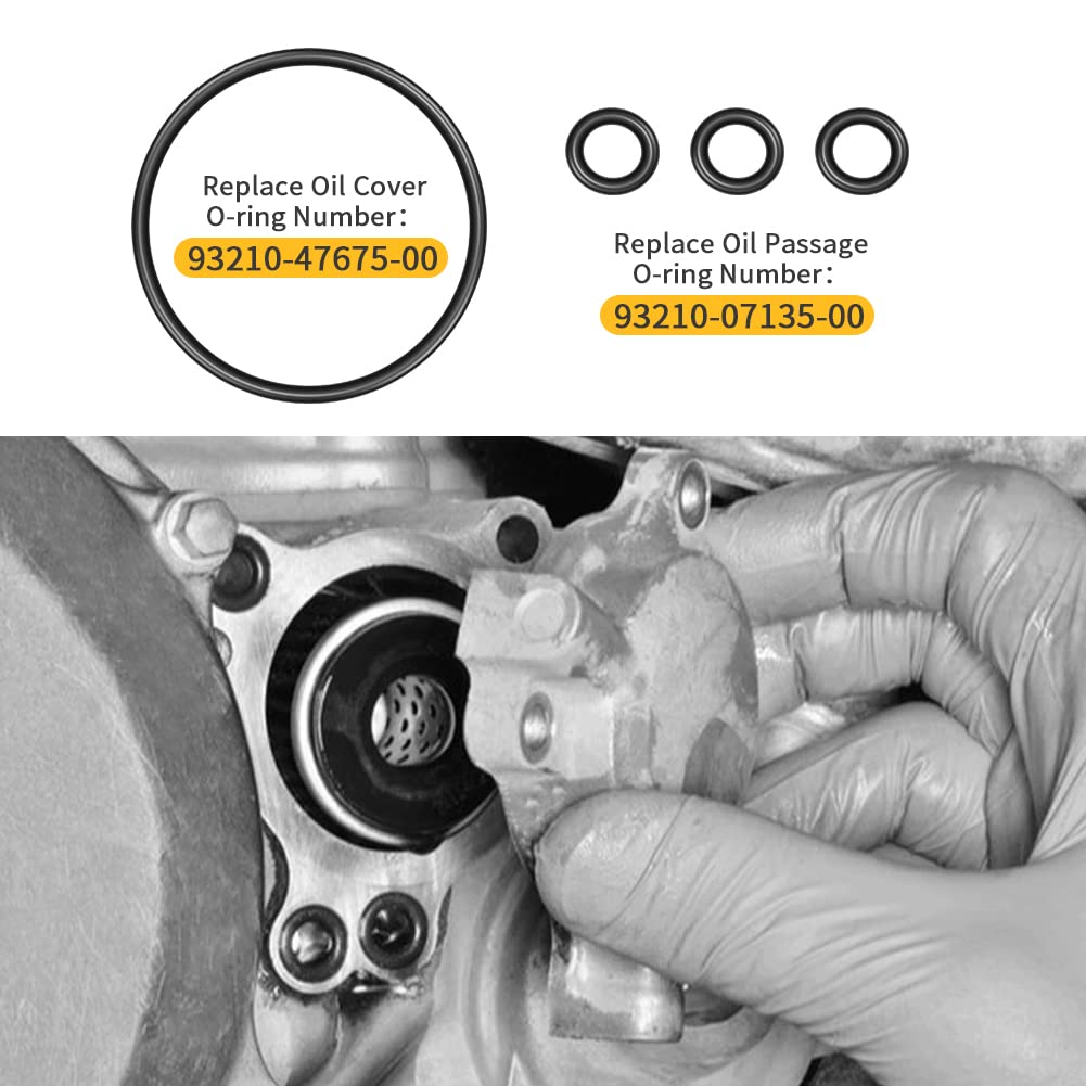 Autovic Oil Filter Cover O-Rings Gasket Seals Repalces For 93210-07135-00 932102575500 Compatible With Yamaha Yz400 Yfz450 Yfz45