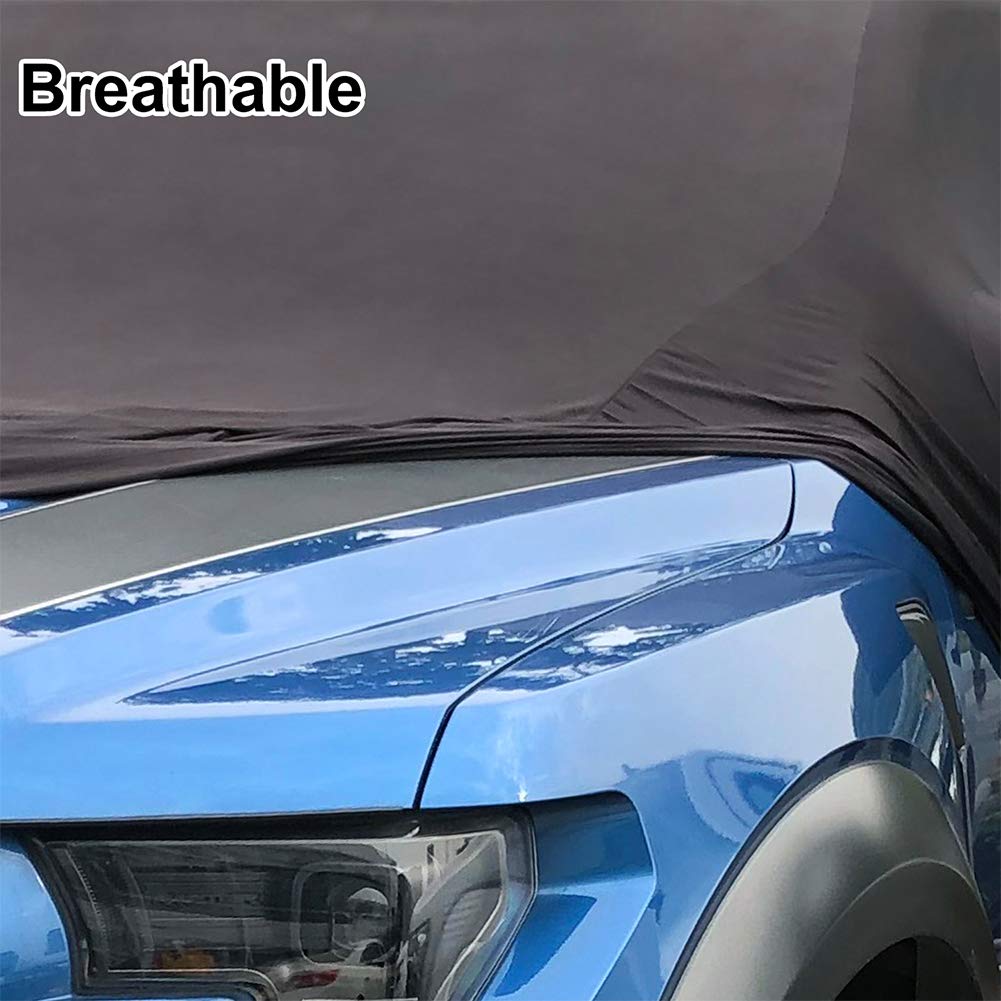 Winpower Indoor Car Cover Velvet Stretch Cloth Dust-Proof Underground Garage Car Show For Pickup Truck, Large Suv, Black, 232 X