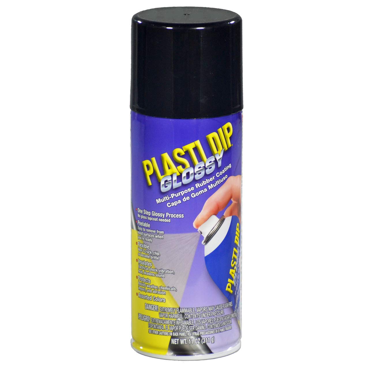 Plasti Dip Glossy Black Rim Kit - 11 oz Aerosol, Pack of 4 Cans + Bonus Cangun Tool, 5 Piece Set