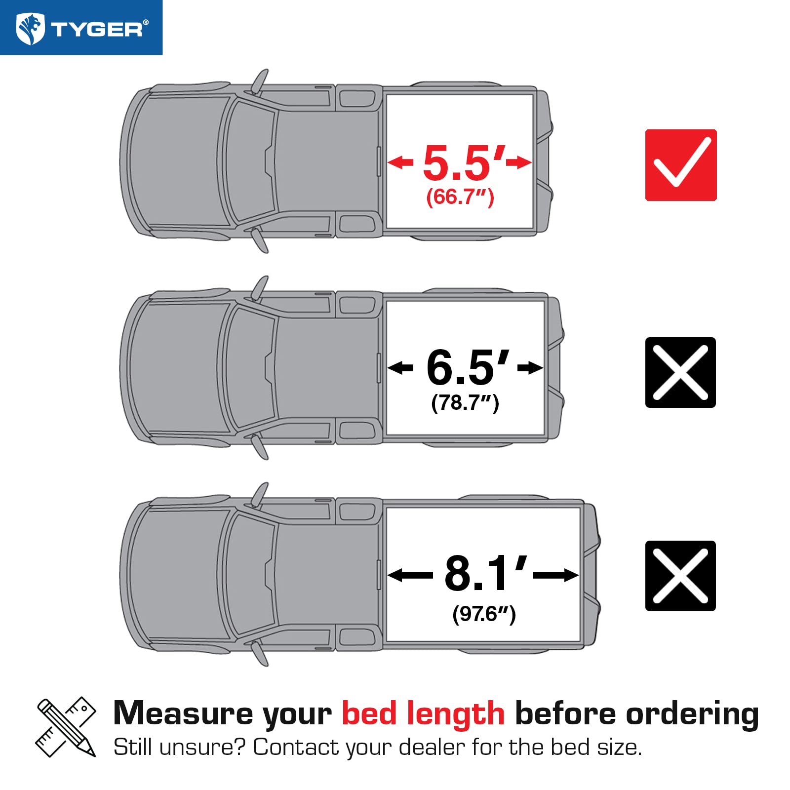 Tyger Auto T3 Soft Tri-Fold Truck Bed Tonneau Cover Compatible with 2014-2021 Toyota Tundra (Does Not Fit Trail Special Edition