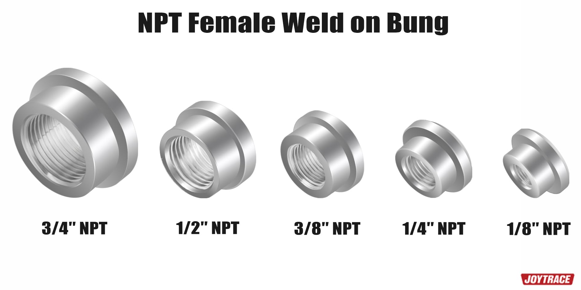 1/2 Npt Female Threaded Stepped Weld On Bung Fitting Aluminum 2Pcs