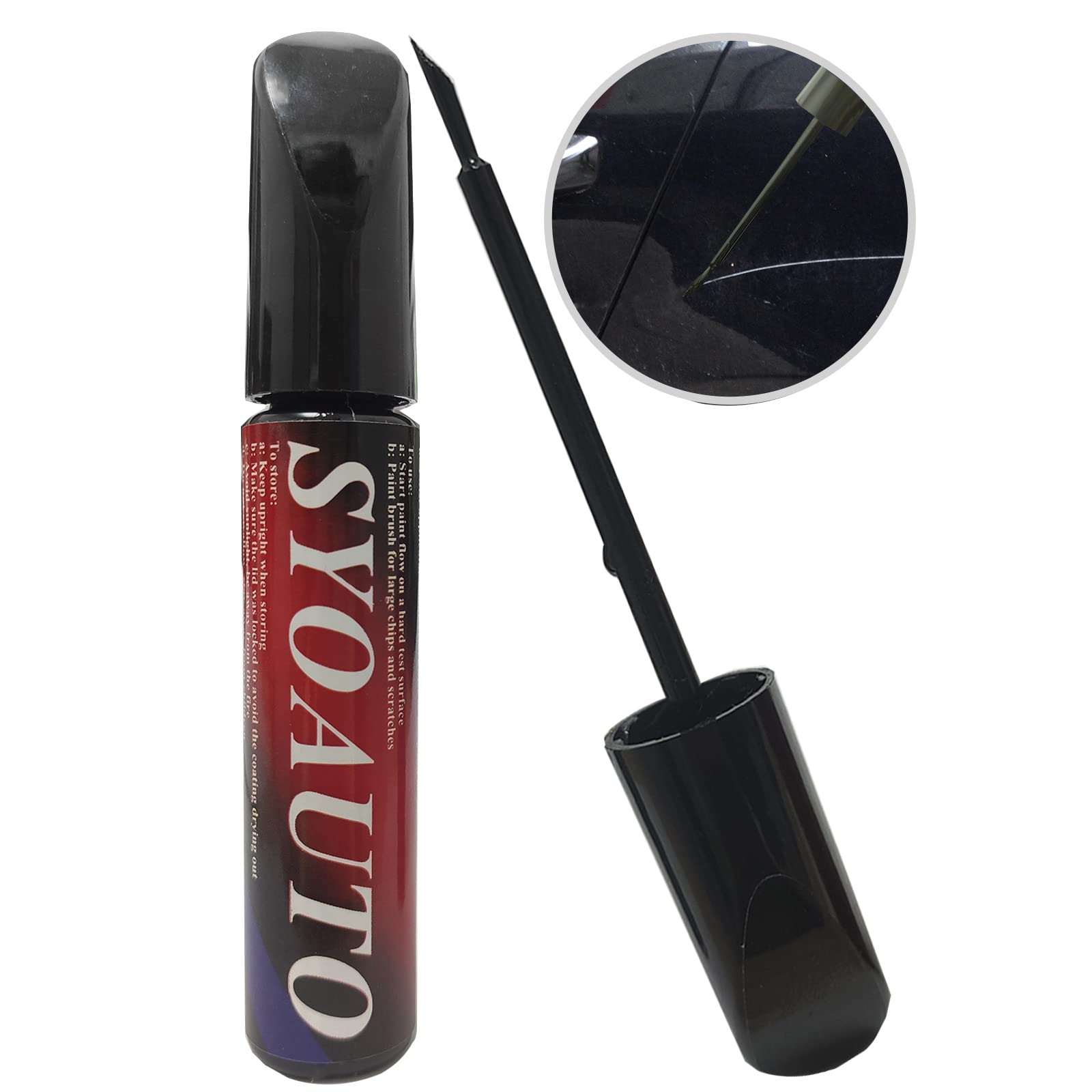 Syoauto Black Touch Up Paint For Cars Auto Paint Pen Scratch Repair Automotive Touch Up Paint 0.4 Oz