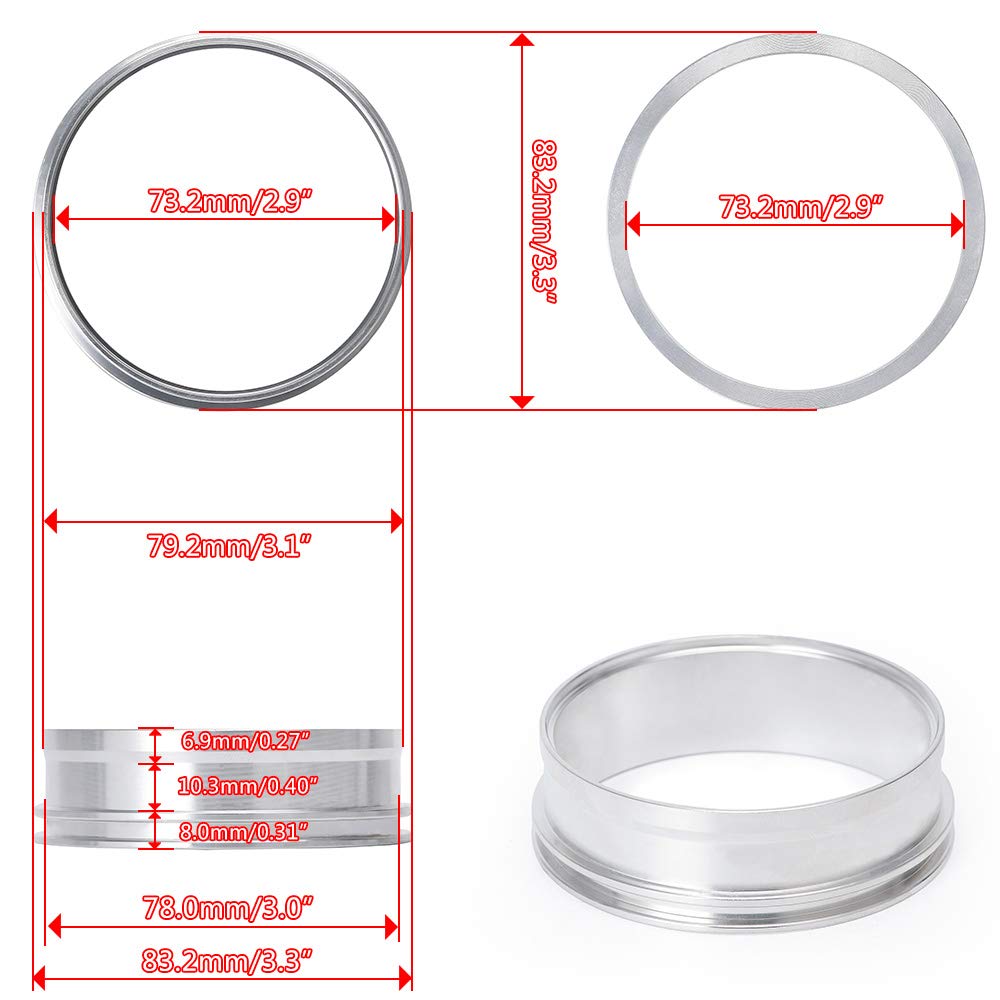 Pqy 2 Inch Aluminum Quick Release V Band Clamp With Flange Intercooler Pipe Clamp Throttle Union Sleeve