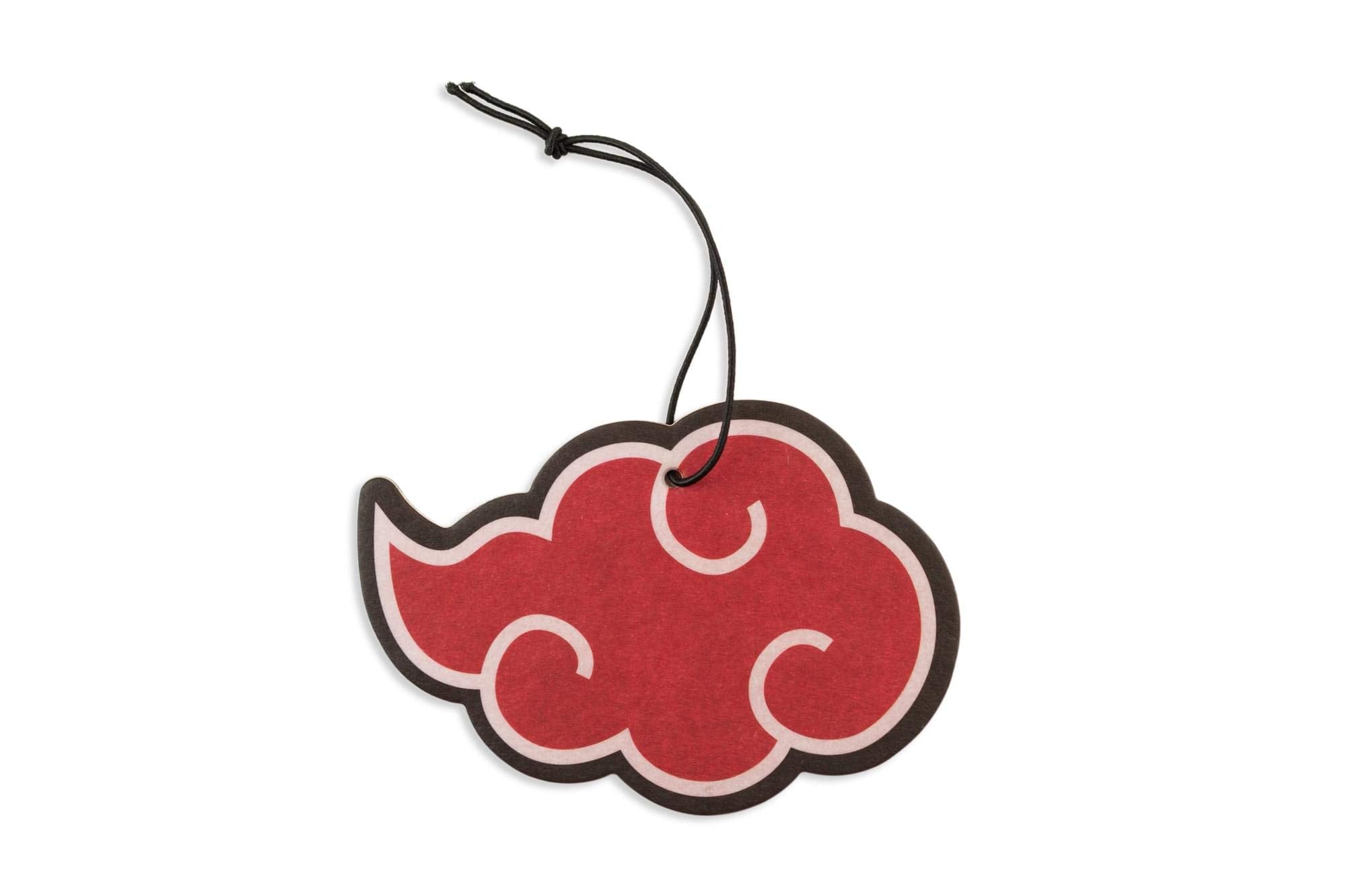 JUST FUNKY Naruto Akatsuki Car Air Freshener - Red Cloud Symbol, Vanilla Scented, Double-Sided Print, 1 Count, Model NARU-AIR-24861