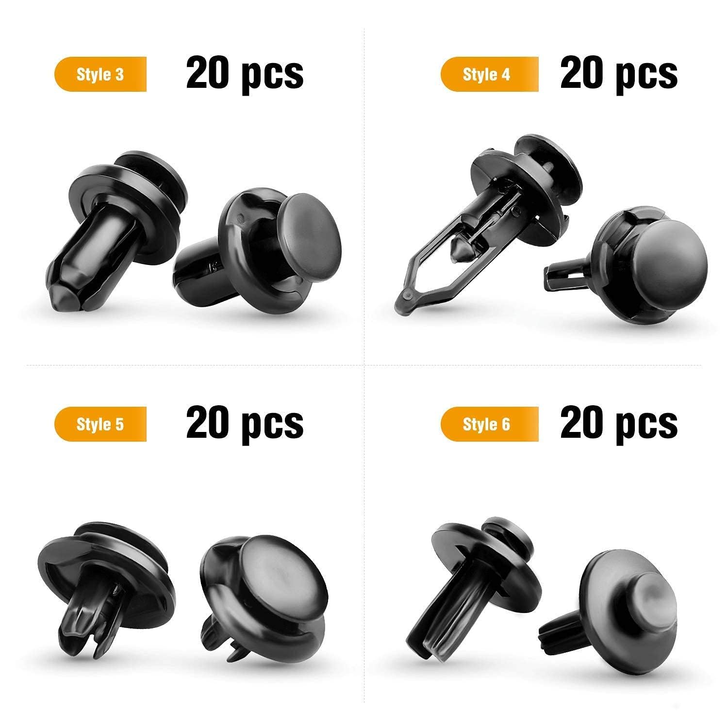 Gooacc 120Pcs Car Retainer 6.3Mm 8Mm 9Mm 10Mm Expansion Screws Replacement Kit Bumper Push Rivet Clips For Honda Acura Gm Chrysl