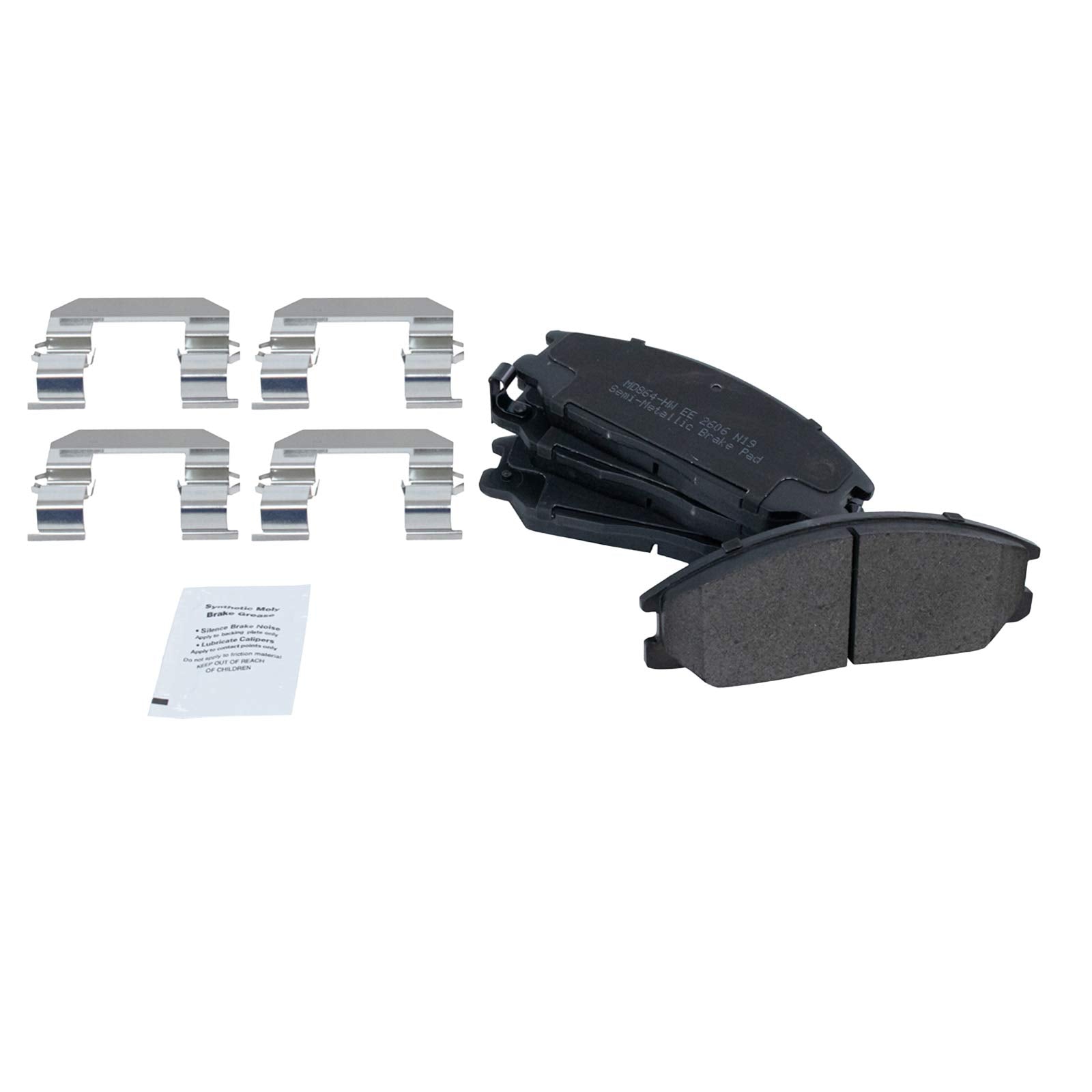 Trq Front Brake Pad & Rotor Kit Brake Pads Brake Rotor Semi-Metallic Compatible With 2001-2006 Hyundai Santa Fe