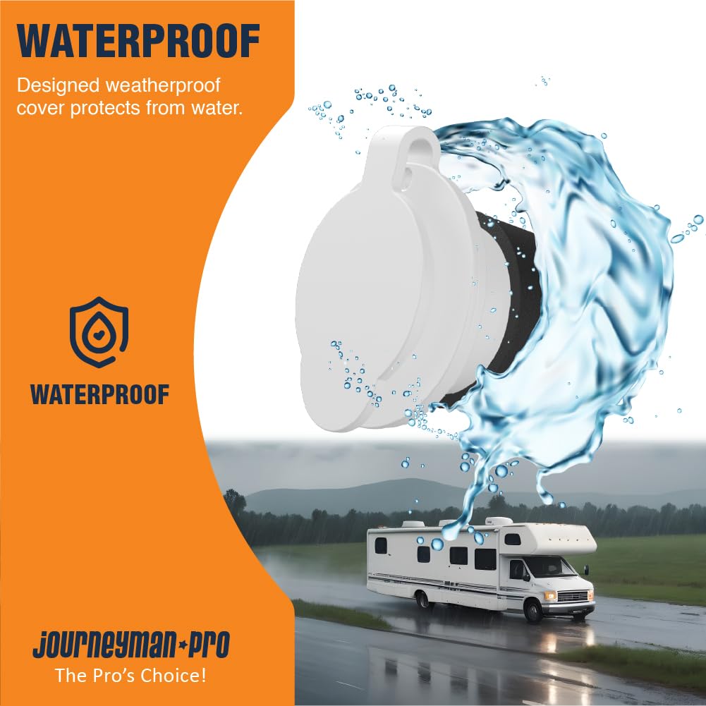 Journeyman-Pro 5278W 15 Amp 120-125 Volt, Nema 5-15 Flanged Inlet, White Commercial Grade, 2 Pole-3 Wire, Straight Blade 110V/11