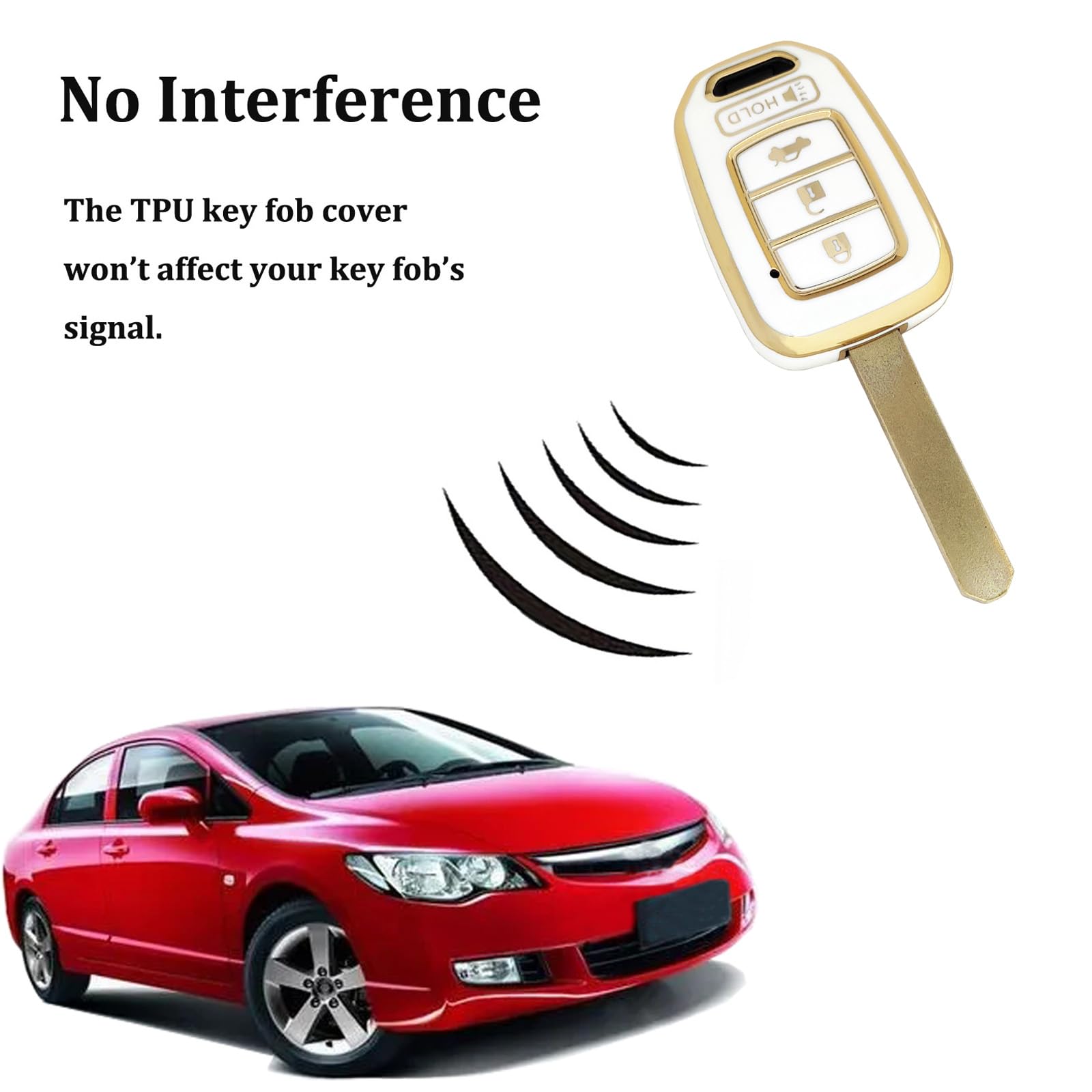 Arruweer Key Fob Cover For Honda Soft Tpu Key Fob Case Holder Protector Compatiable With Honda Accord Civic Cr-V Hr-V Accessorie