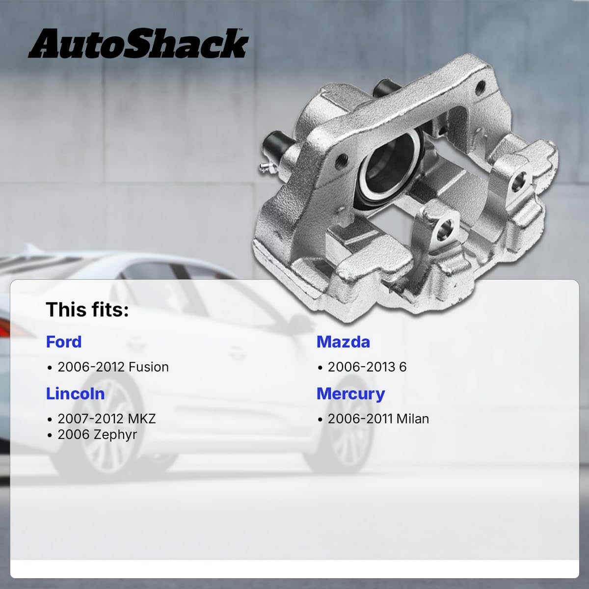 Autoshack Set Of 4 Front And Rear Brake Calipers With Bracket Assembly Replacement For 2006-2012 Ford Fusion 2006-2013 Mazda 6 2006 Lincoln Zephyr 2007-2012 Mkz 2006-2011 Mercury Milan Awd Fwd Bc40034