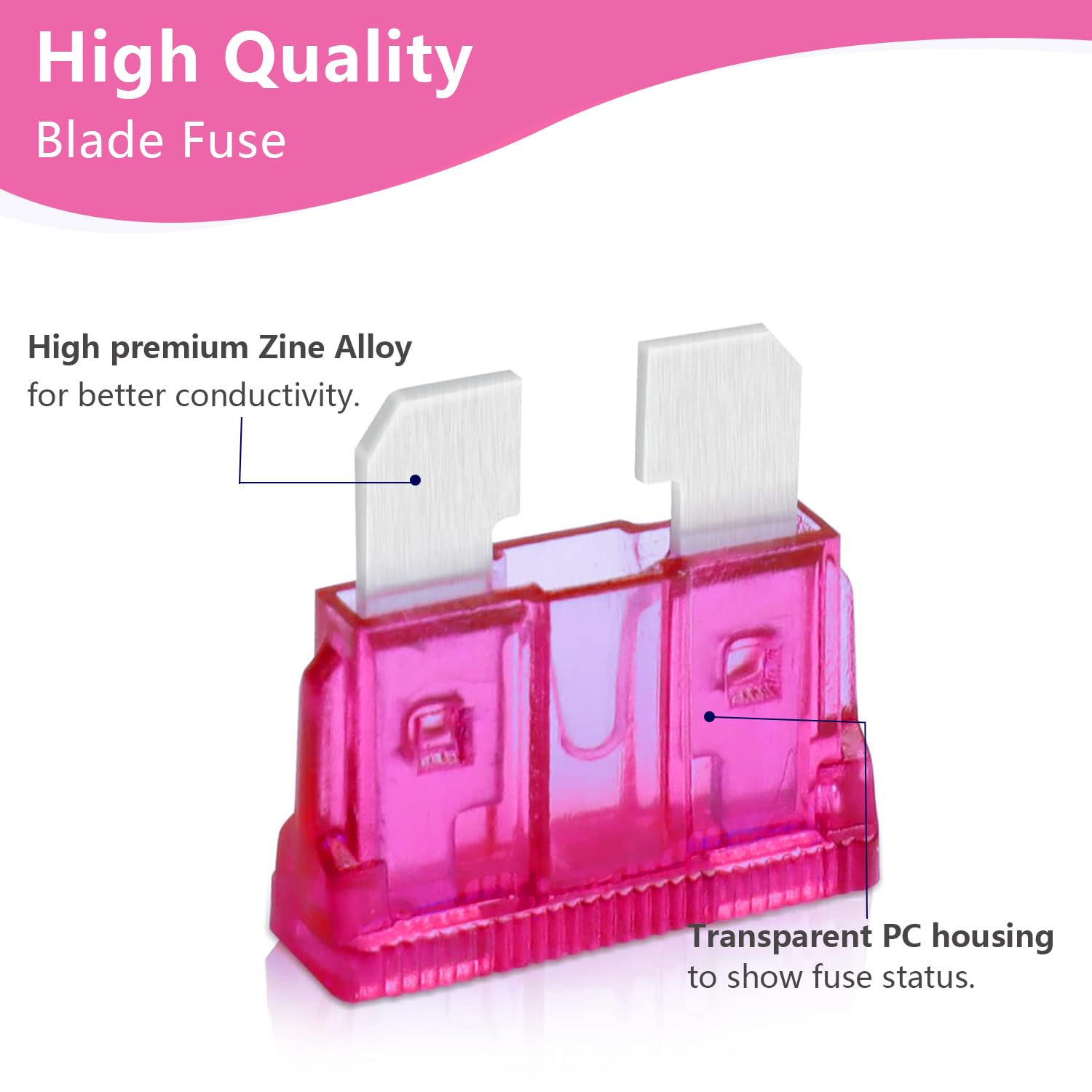 (80Pcs) 50 Amp Standard Fuse, 50A Car Blade Fuses For Car/Rv/Truck/Suv/Motorcycle/Boat