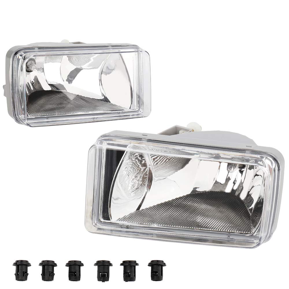IRONTEK Clear Lens Fog Lights Assembly Fits 2007-2014 for Chevy Silverado, 2007-2008 Cadillac Escalade, 2007-2014 GMC Sierra 1 P