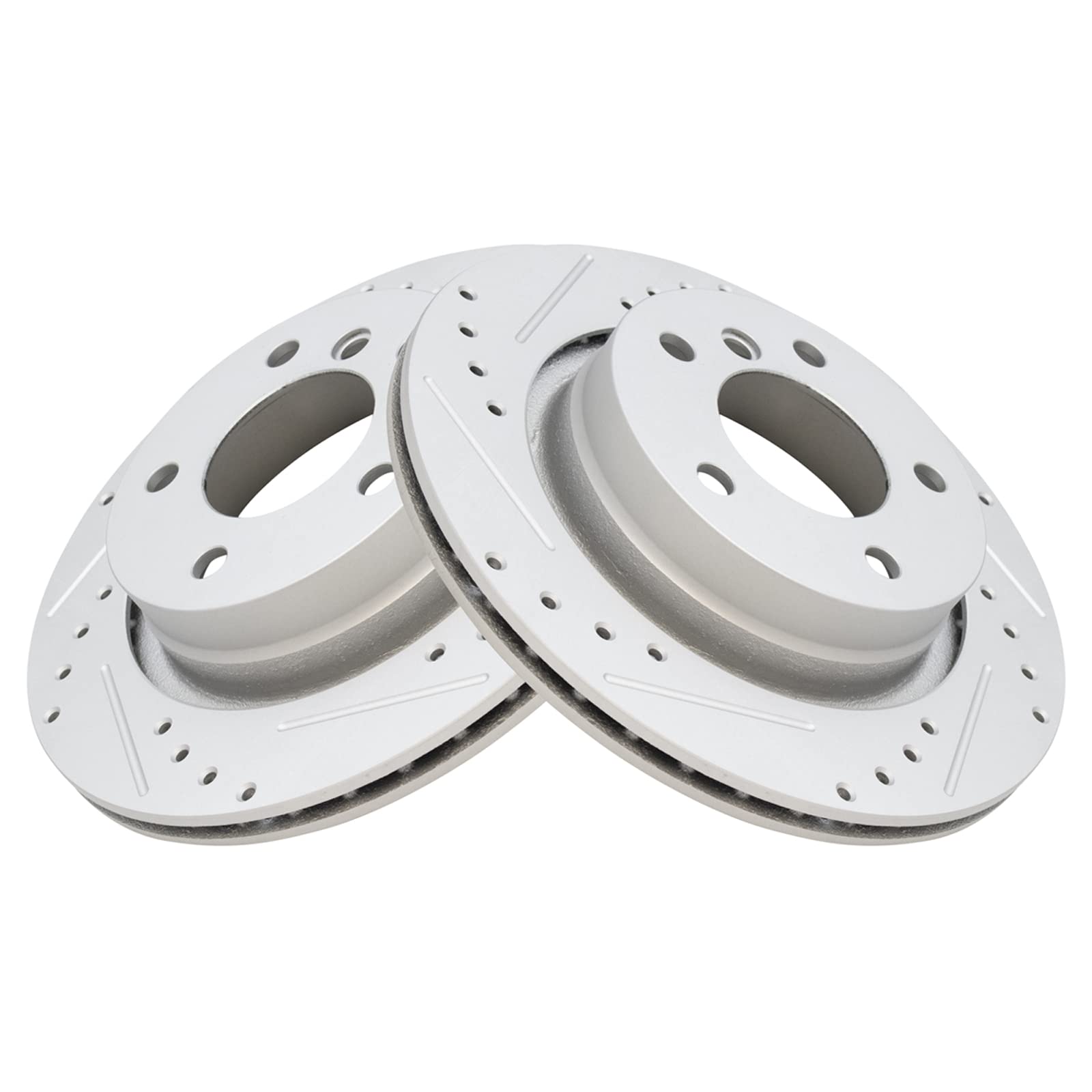 Trq Rear Performance Brake Rotors Set Premium G-Coated Compatible With 2000 Bmw 323Ci 323I 2001-2006 325Ci 2001-2005 325I 328Ci