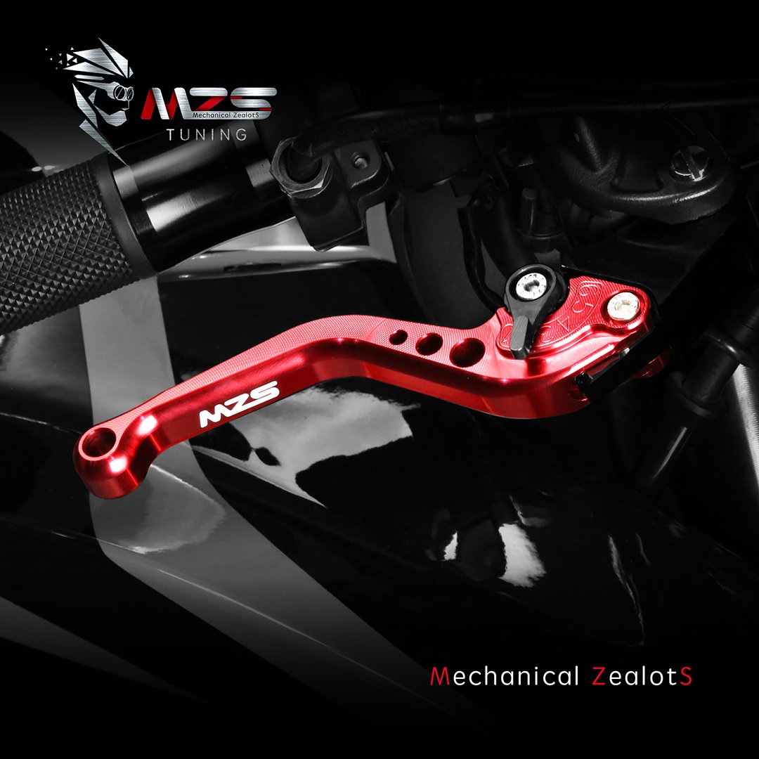 Mzs Red Motorcycle Brake Clutch Levers Short Adjustable Cnc Compatible With Z900 17-24 / Z650 Z650Rs Ex650 Er6F 17-25 / Vulcan S