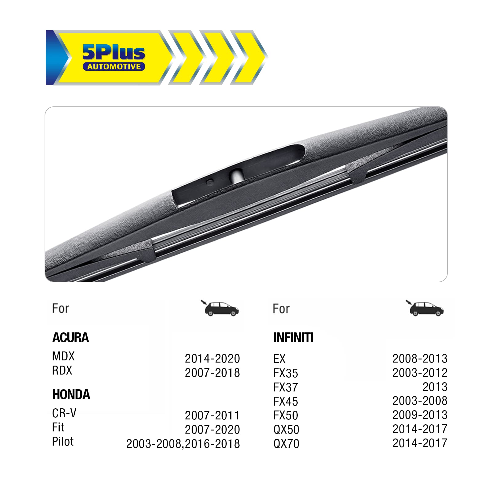 5 Plus 14'' Wiper Blade Rear Replacement For Subaru Forester 2022-2006 Ascent 2022-2019 Impreza 2011-2004 Legacy 09-05 Outback 1