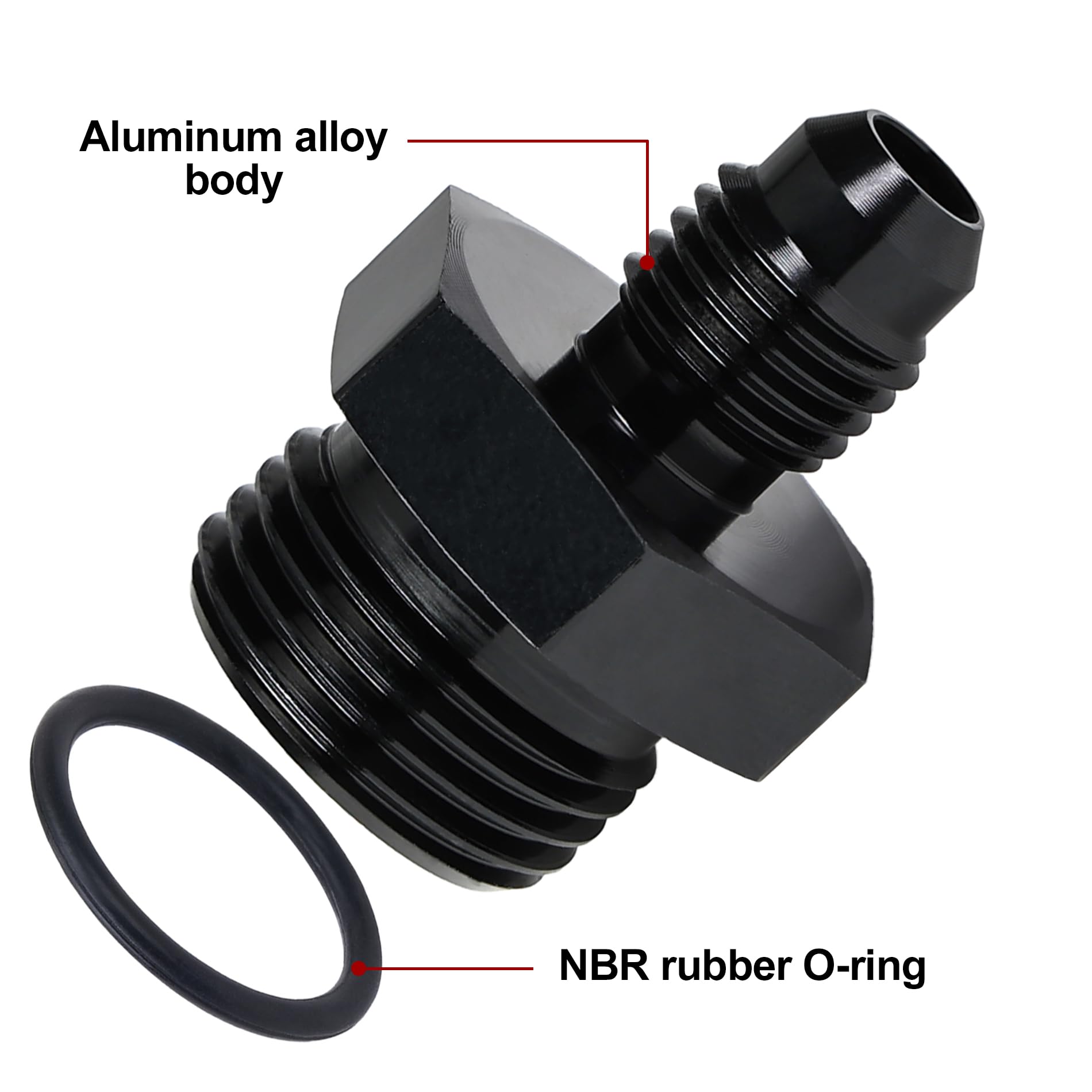Evil Energy 4An Flare To 8An Orb Male Fuel Rail Adapter Fitting Black