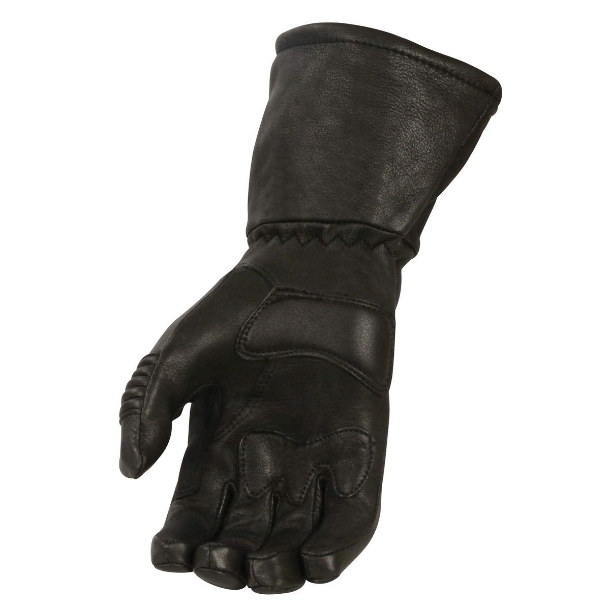 Shaf International Men's Lined Motorcycle Gloves with Gauntlet (Black, Large)