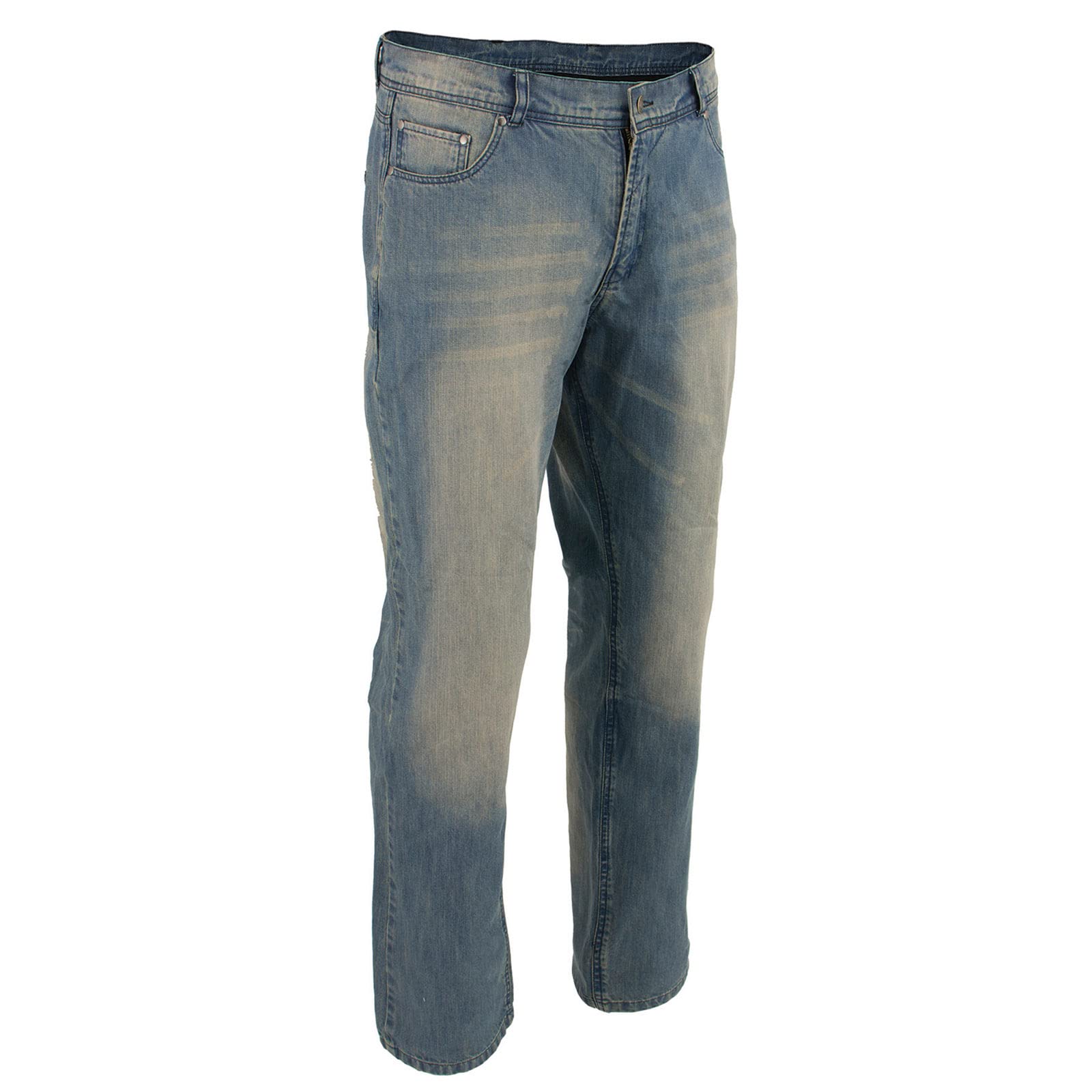 Milwaukee Leather MDM5003 Men's Blue Armored Motorcycle Riding Denim Jeans Reinforced with Aramid Fibers - 36