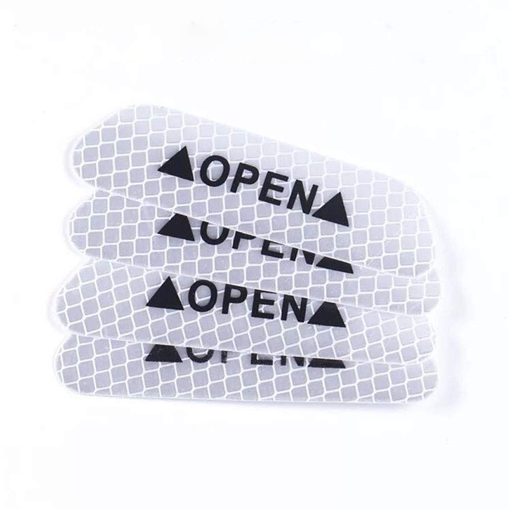 Ezfit Car Safety Reflective Tape Door Open Warning Stickers Reflector Mark Decal - 4Pcs White