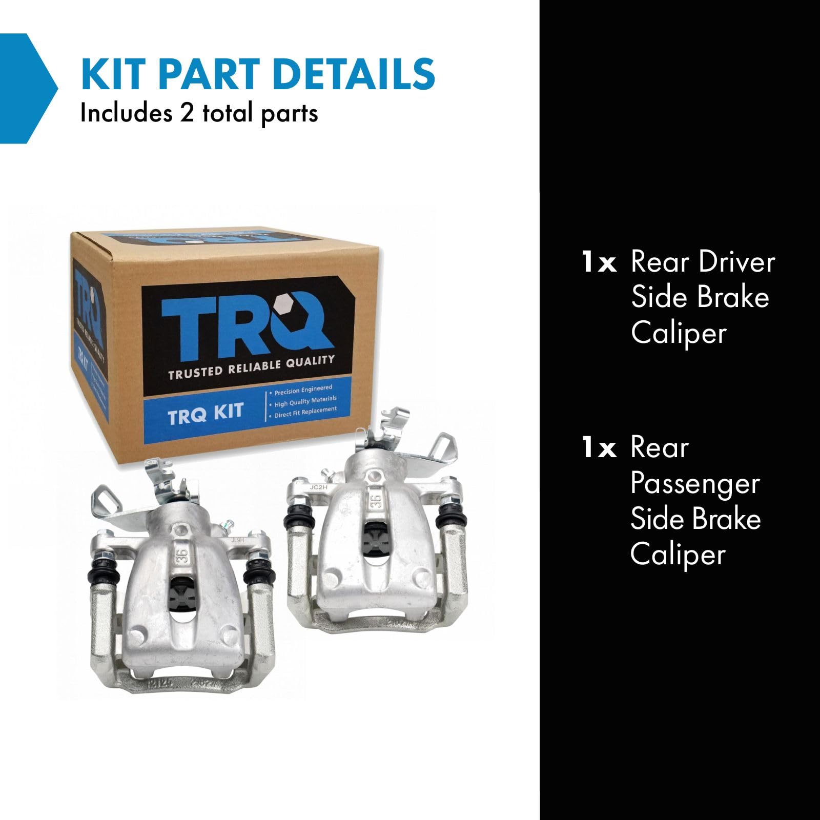 Trq Rear Brake Caliper Set Compatible With 2009-2013 Mini Cooper
