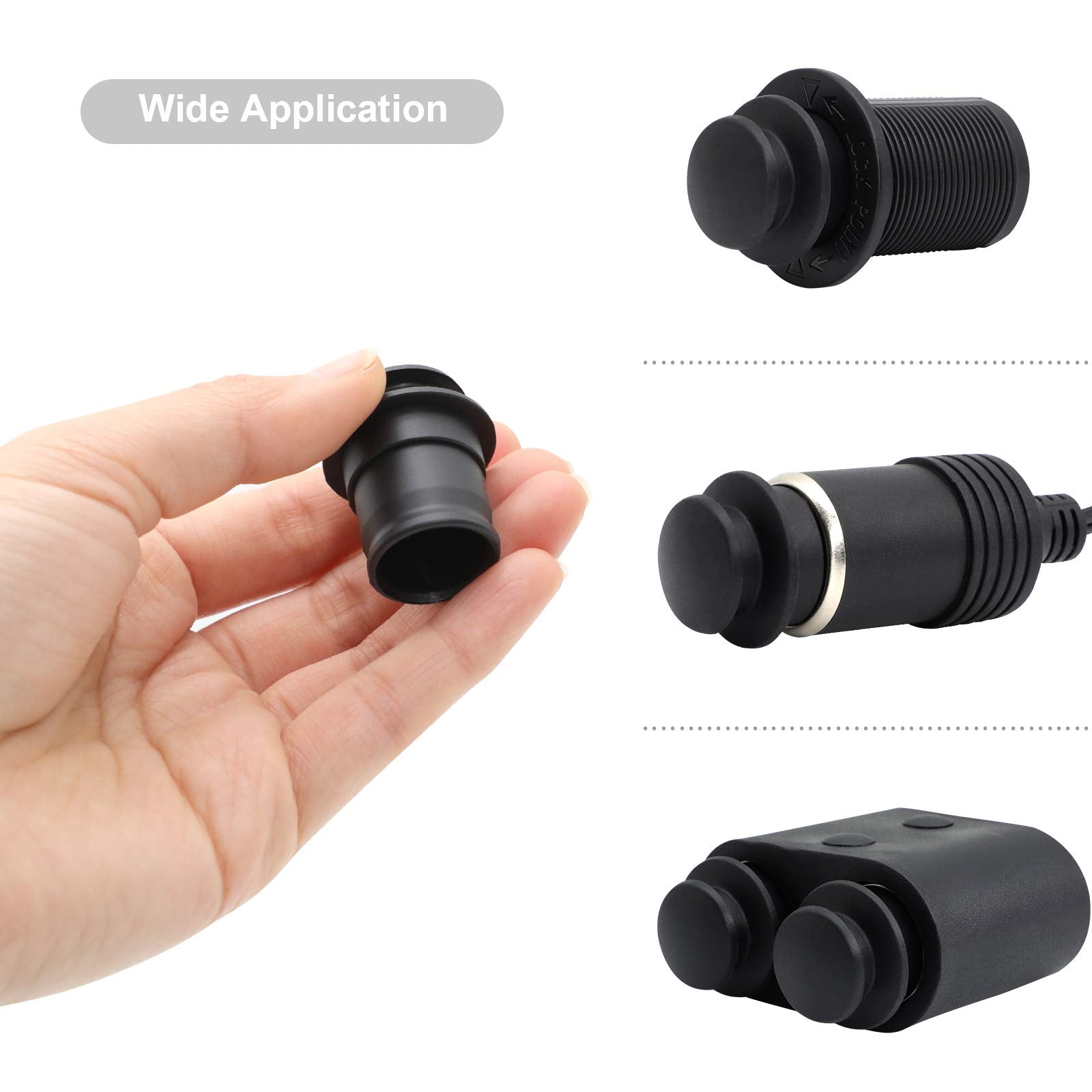 ZHSMS Black Universal Cigarette Lighter Cover Cap - Waterproof, Dustproof Auto Car Cigarette Lighter Socket Dust Cap (2 Pack)