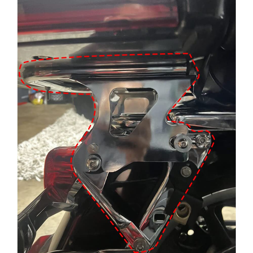 ECOTRIC Detachable Two Up Tour Pack Luggage Rack with Docking Kit, Chrome, HD-16-Z1, Compatible with 1997-2008 Harley Touring Models