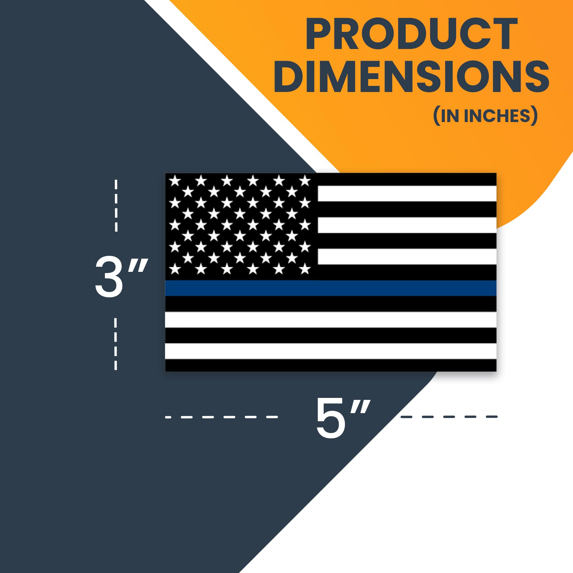 Magnet Me Up Thin Blue Line American Flag Magnet Decal, 3X5 Inches, 4 Pack, Heavy Duty Automotive Magnet For Car Truck Suv, In S