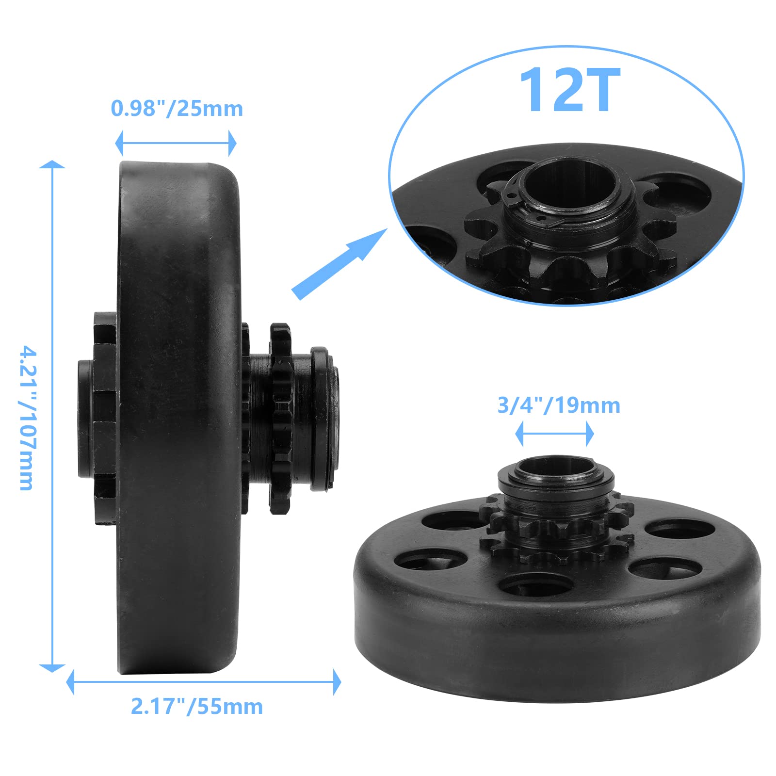 Centrifugal Clutch, Go Kart Clutch 3/4 Bore 12T With #35 Chain For Go Kart Minibike Honda Engines Gx160 Gx200 Gx140 Gx120 Gc160