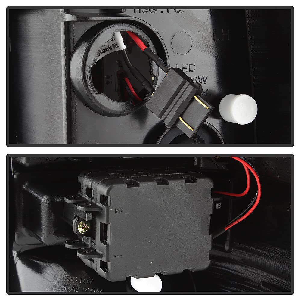 ACANII LED Tube Tail Lights for 2000-2006 Chevy Suburban Tahoe GMC Yukon - Black Smoked, Left+Right Brake Lamps