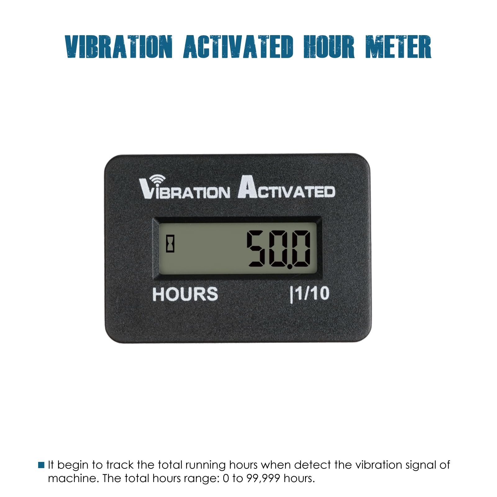 Runleader Digital Wilress Vibration Activated Hour Meter,Accelerate Sensor Design,Snap-In Mounting,Applicable To All Types Of La
