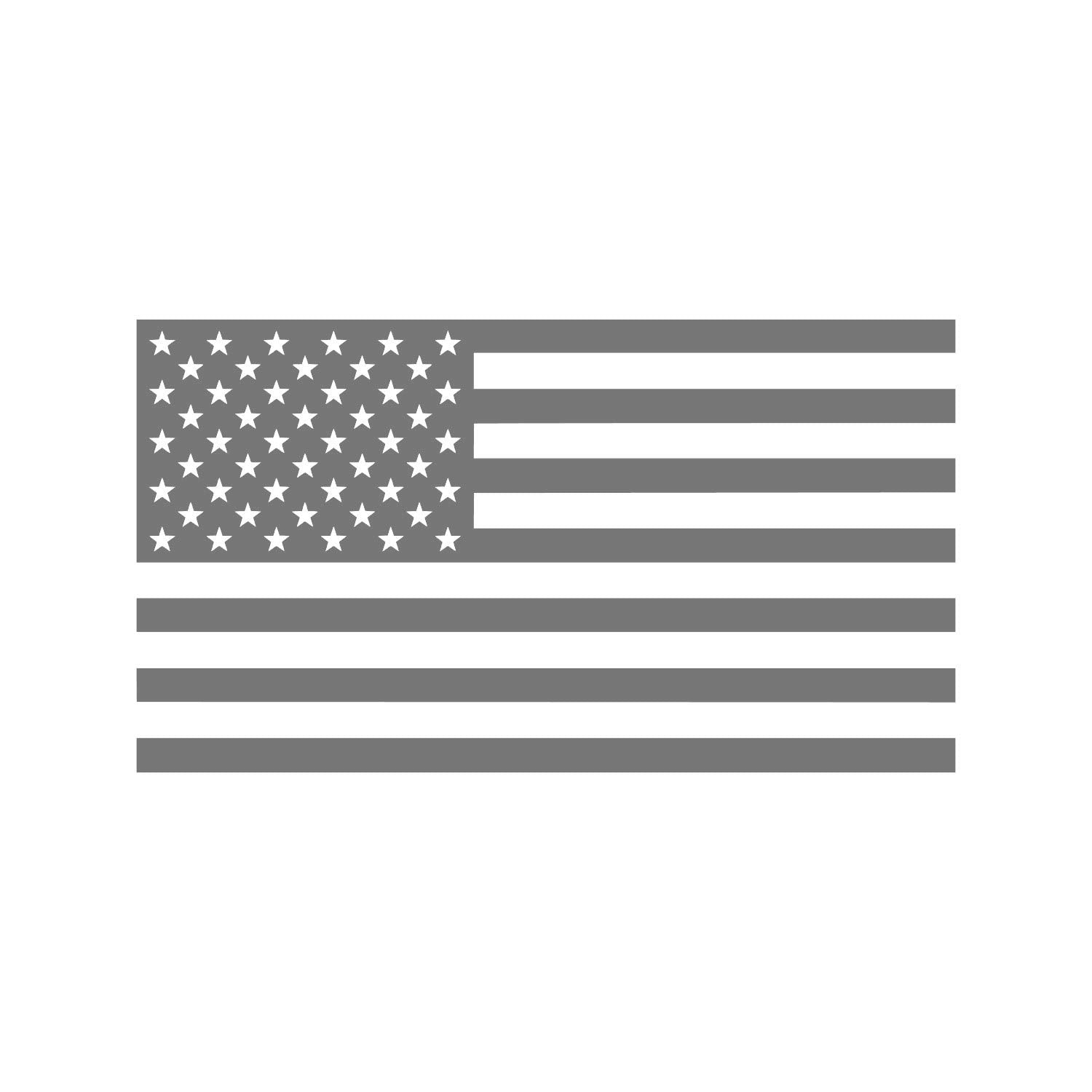 American Us Flag [Pick Color/Size] Vinyl Decal Sticker For Laptop/Car/Truck/Window/Bumper (7.5In X 4.2In, Matte Gray)