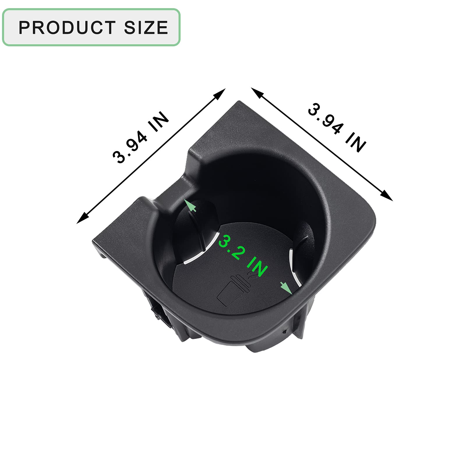 JDMCAR Cup Holder Inserts for Toyota Tacoma 2005-2015, Durable Black TPE Plastic Rubber Accessories