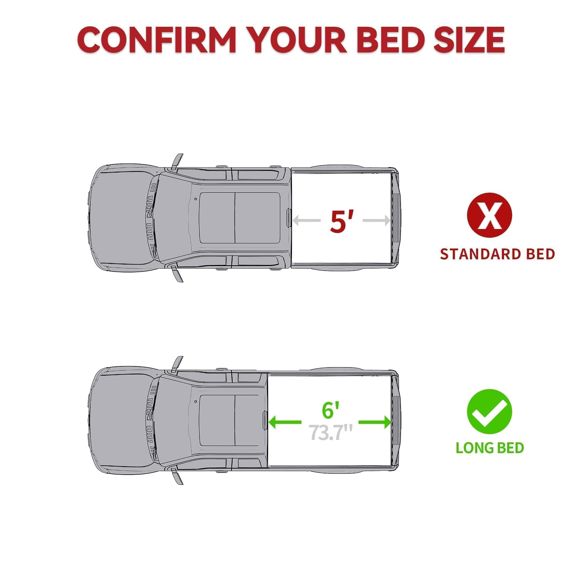 Yitamotor Frp Hard Tri-Fold Truck Bed Tonneau Cover Fits For Toyota Tacoma 2016-2023 (Excl. Trail Edition), 6 Ft Bed With Deck R