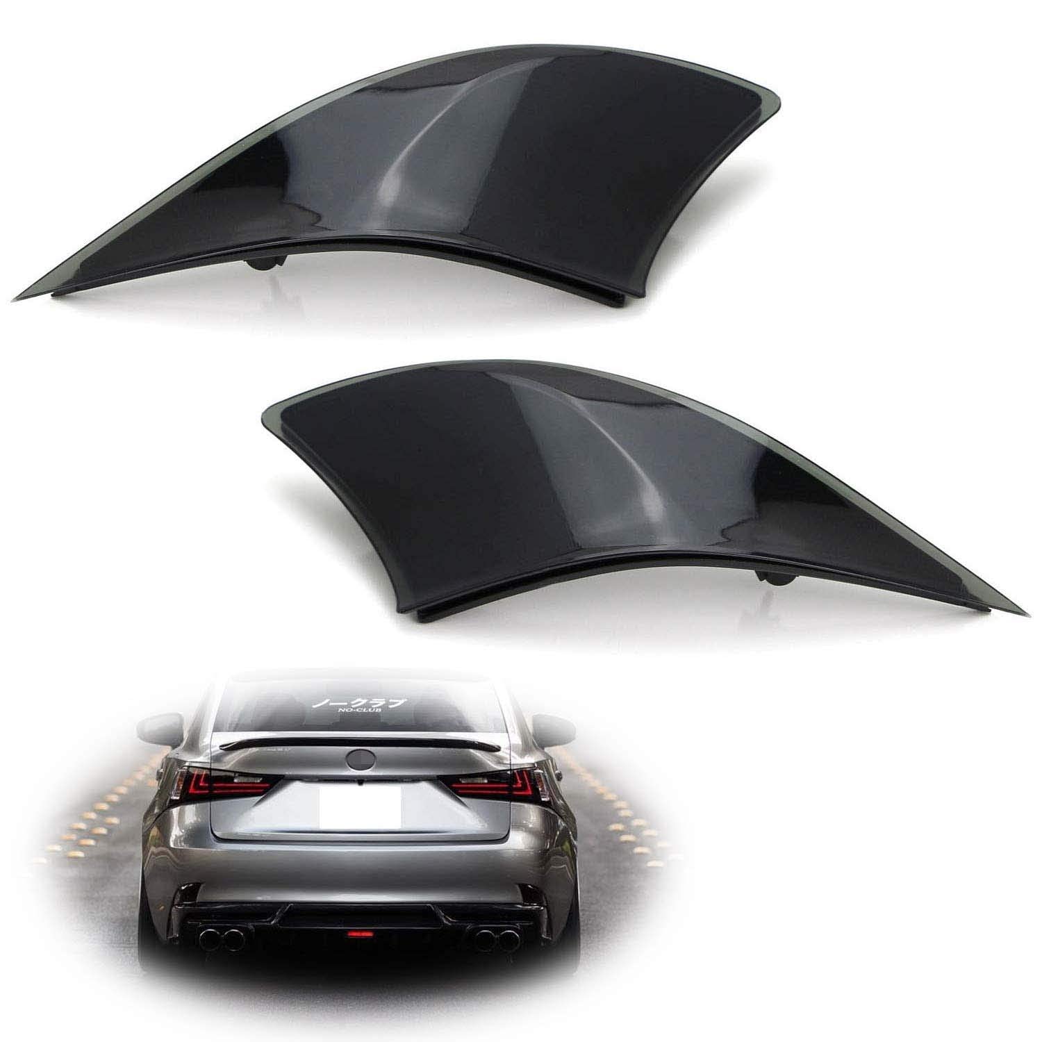iJDMTOY Rear Bumper Reflector Lenses for 2014-2020 Lexus IS, Smoked Lens, OE-Spec Assembly