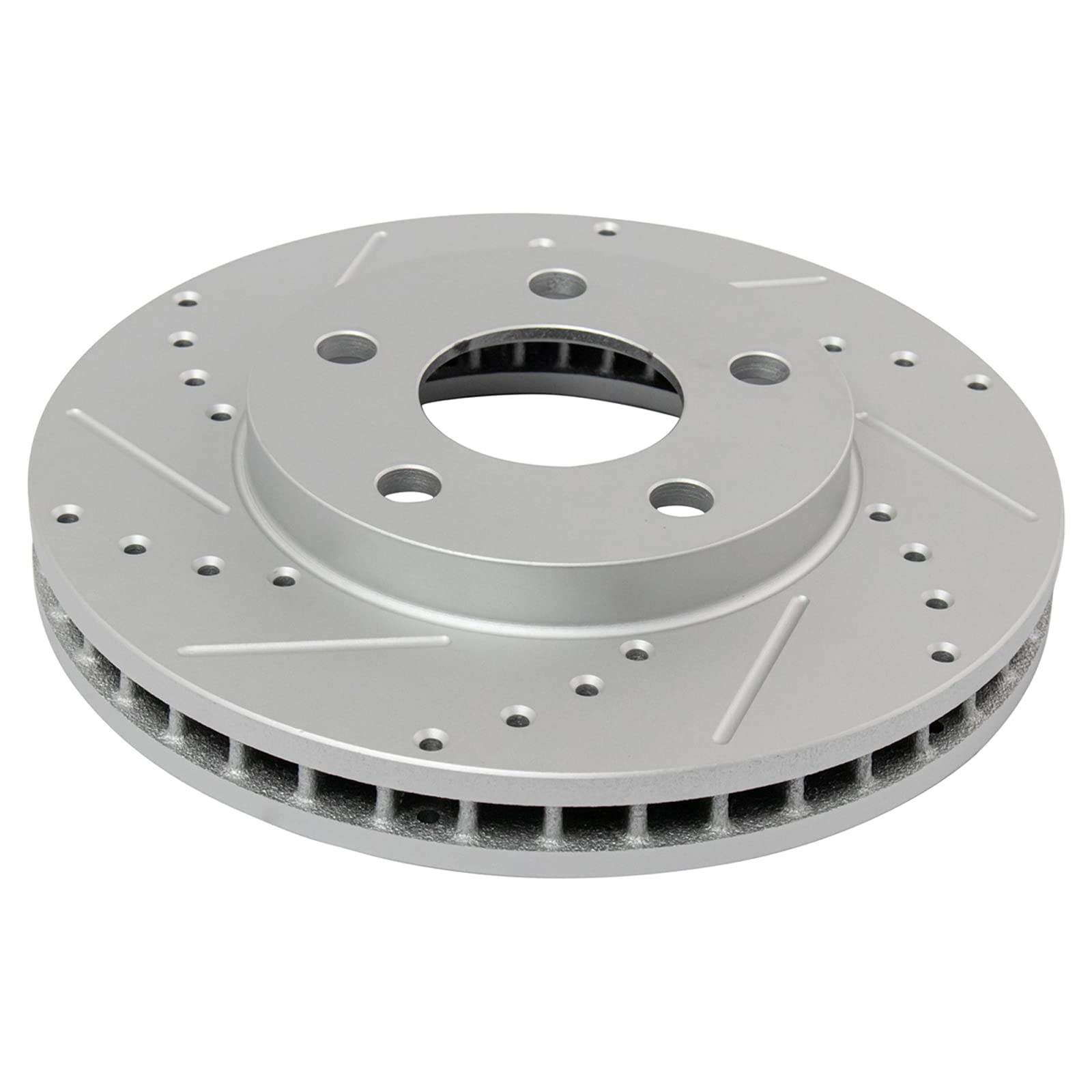 Trq Front Performance Brake Rotor Drilled Slotted Pair Set For Oldsmobile/Pontiac/Chevy/Cadillac/Buick