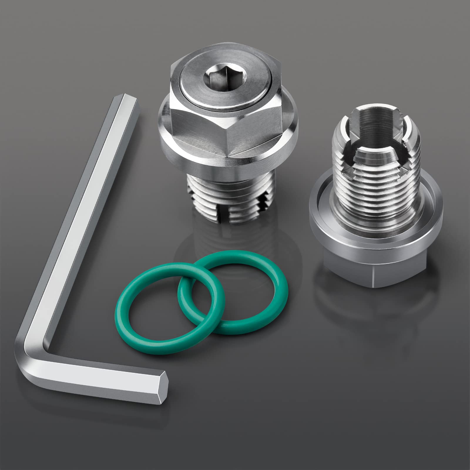 Deefill M12.1-1.75 X 15Mm Oversize Piggyback Oil Drain Plug, Stainless Steel Self Tapping Oil Pan Thread Repair Kit