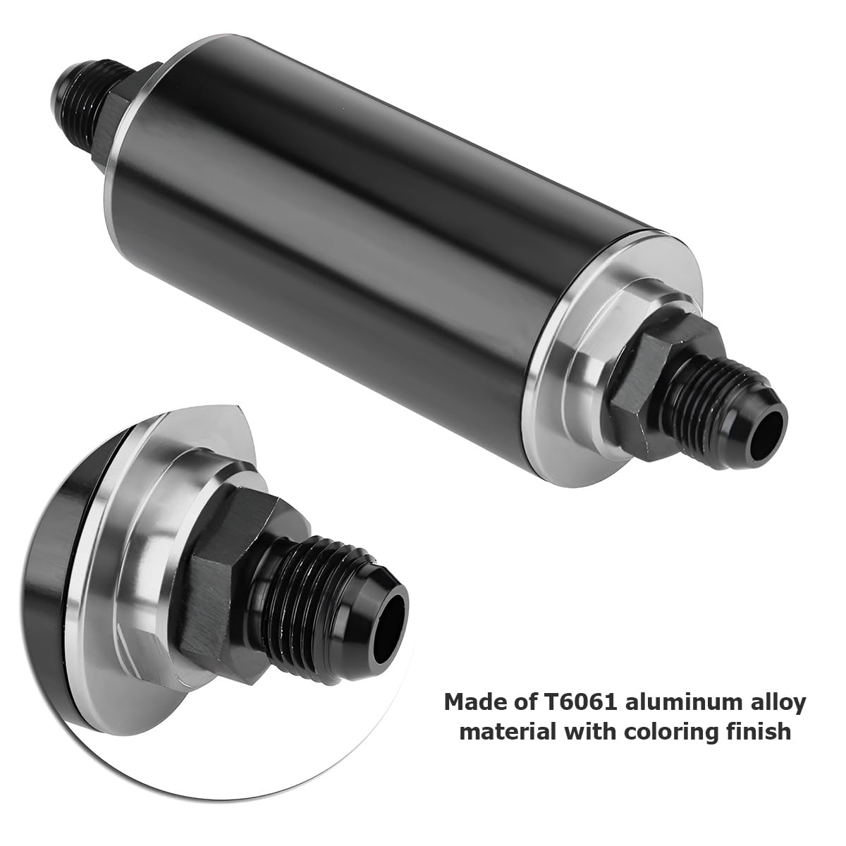 Auceli 50Mm Inline Gas Fuel Filter, Air Filter With 6An 8An 10An Adapter, Aluminum Cleanable Fuel/Gas/Petrol Filter Adapter Fitt