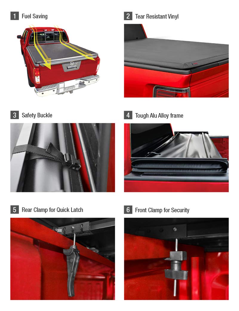 Maxmate Soft Quad-Fold Truck Bed Tonneau Cover Compatible With 2002-2018 Dodge Ram 1500; 2003-2024 2500 3500; 2019-2024 Classic