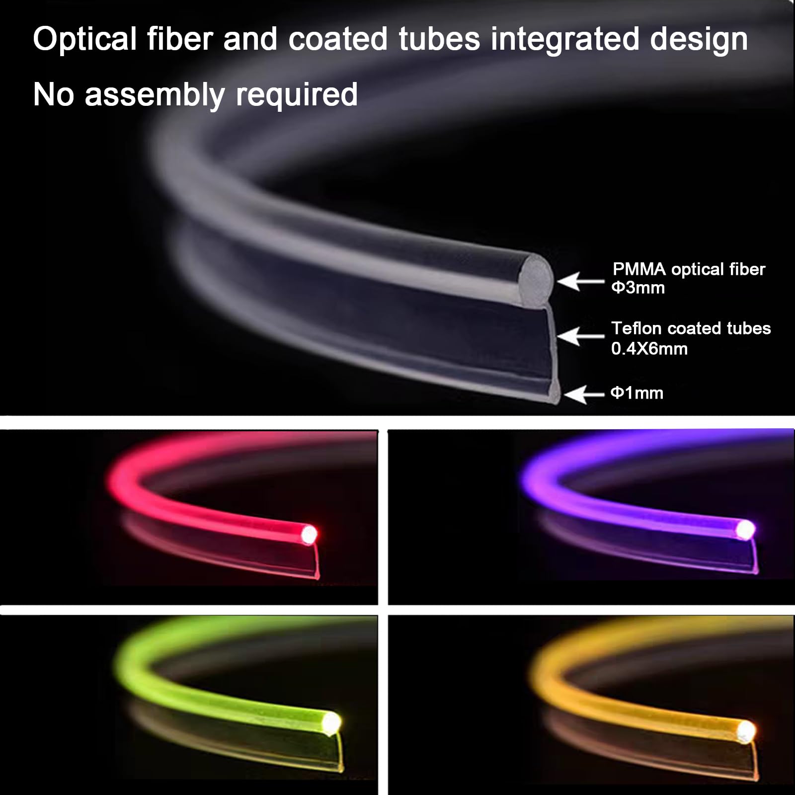 10 In 1 Car Interior Light Kit, Ambient Lighting Kits With 315 Inches Fiber Optic, App Control, Car Accessories Multicolor Rgb N