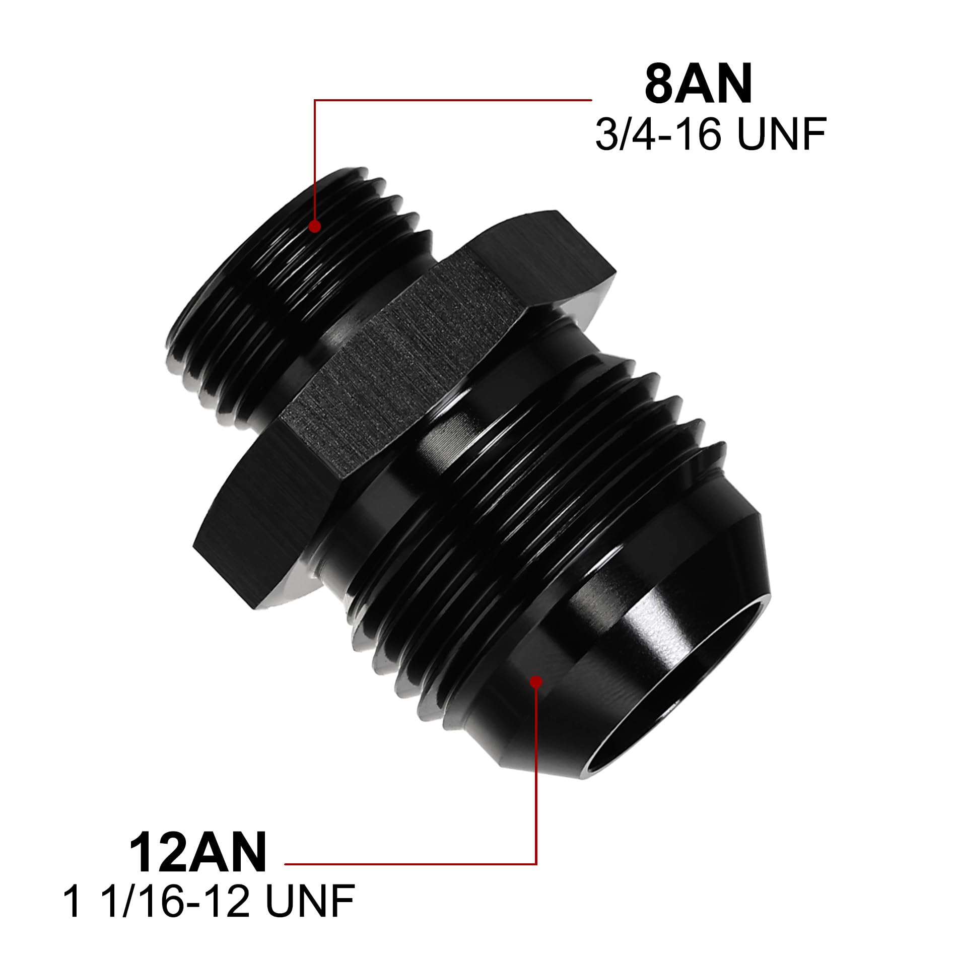 Evil Energy 12An Flare To An8 Orb Male O-Ring Fitting Adapter 2Pcs