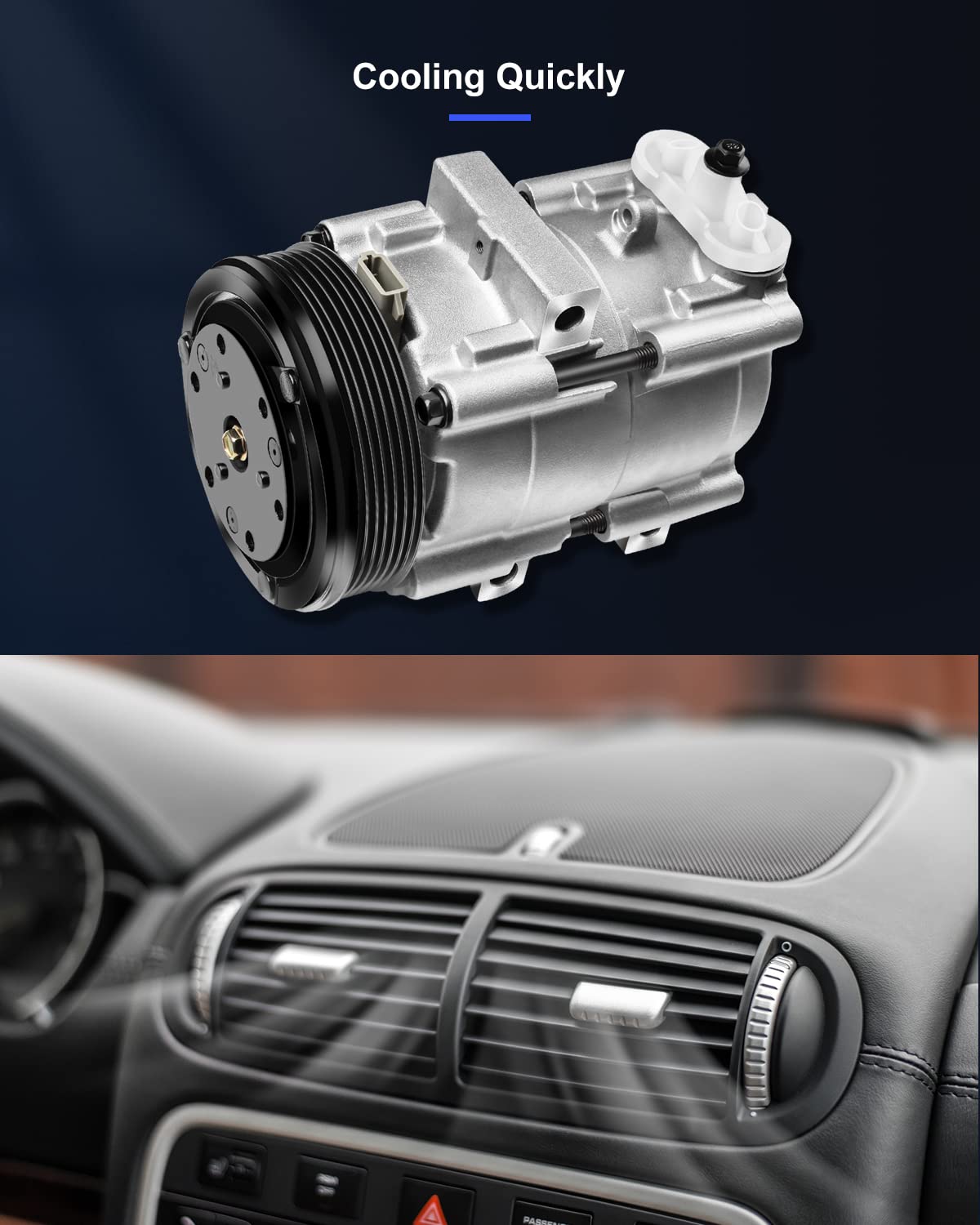 Eccpp Ac Compressor 2002-2007 For Ford For F-150 For F-250 For F-350 For F-550 Super Duty F53 Ac Compressor With Clutch
