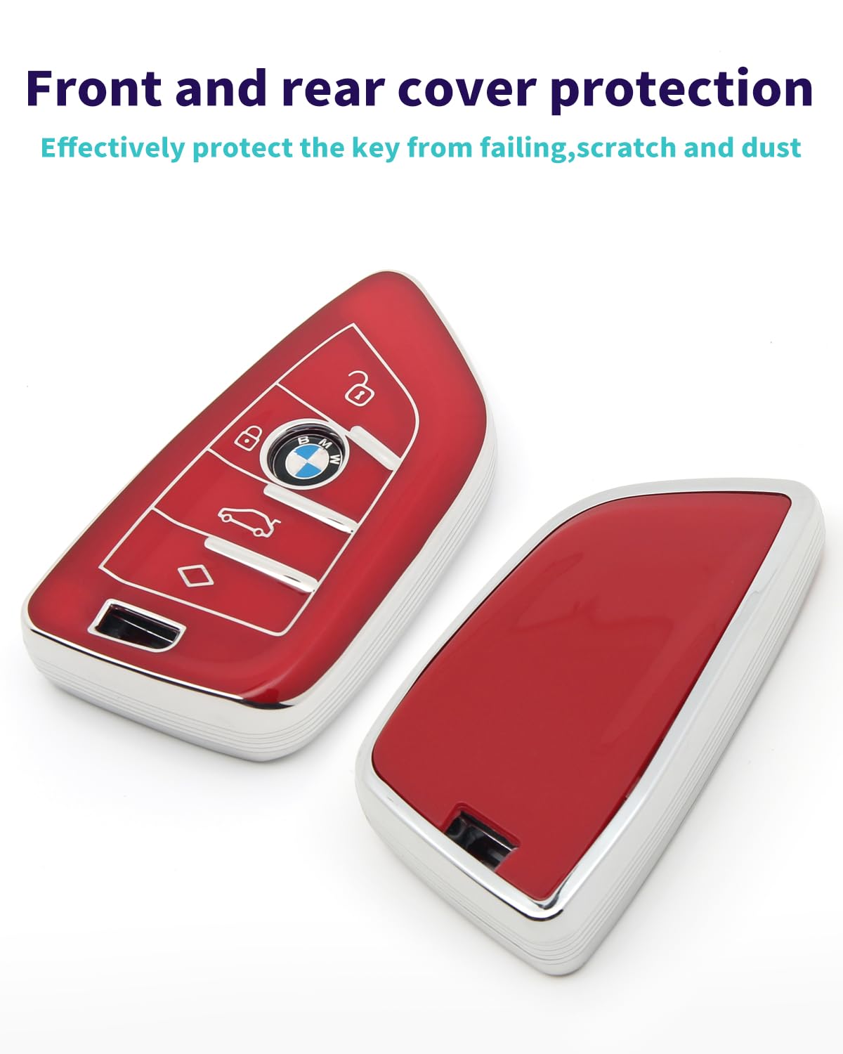 Haoyoumei Advanced Soft Tpu Key Cover Suitable For Bmw X1 X3 X4 X5 X6 X7 M5 M6 1 3 4 5 6 7 Gt3 Gt5 Gt6 Smart Key (Type B Red Cas