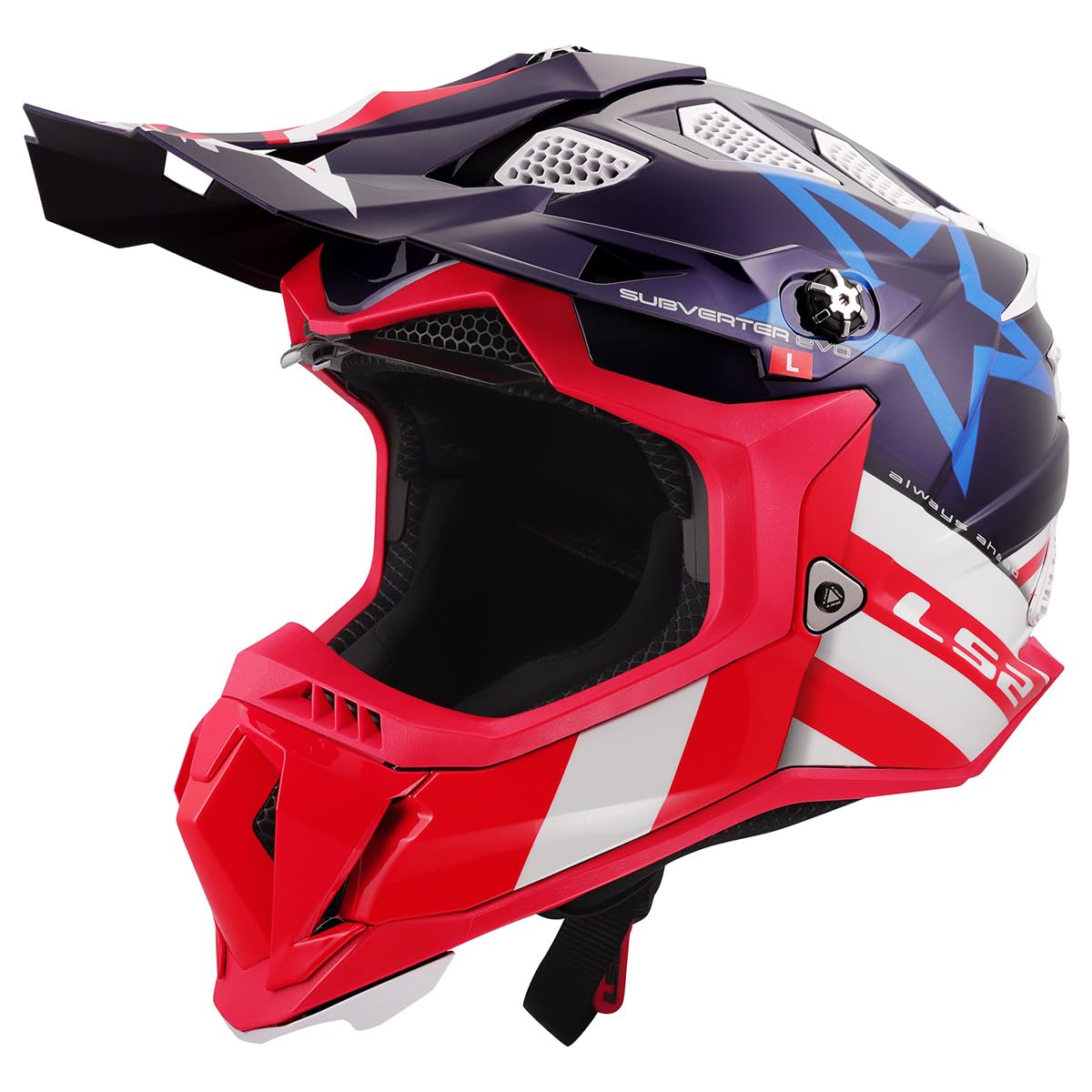 LS2 Helmets MX-Off Road Subverter Evo Helmet (Constellation Gloss Red/White/Blue - Small)