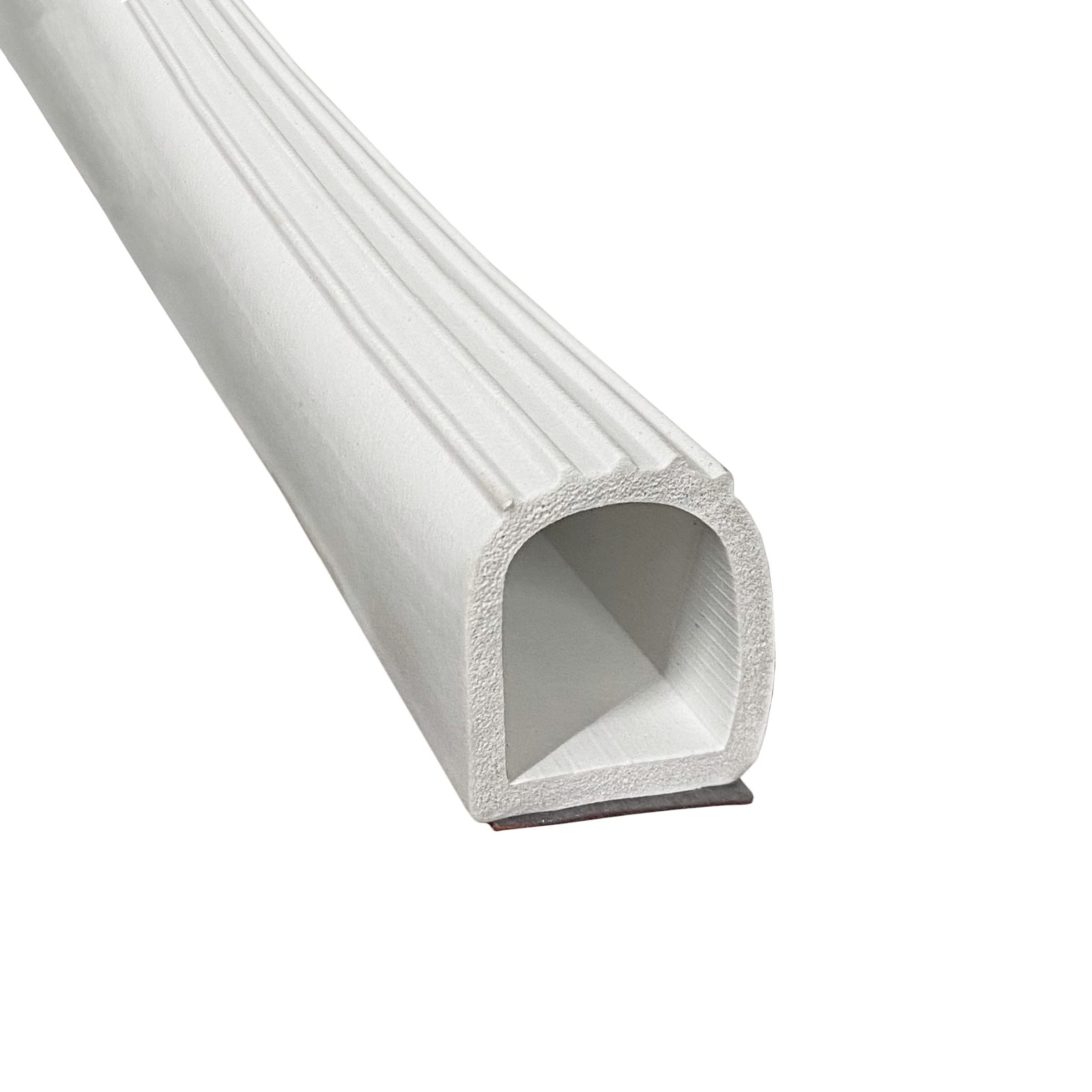 1'' White Auto RV Marine Trailer Self Adhesive Exterior RV Slide Out D Rubber Weather Seal (10 Foot)