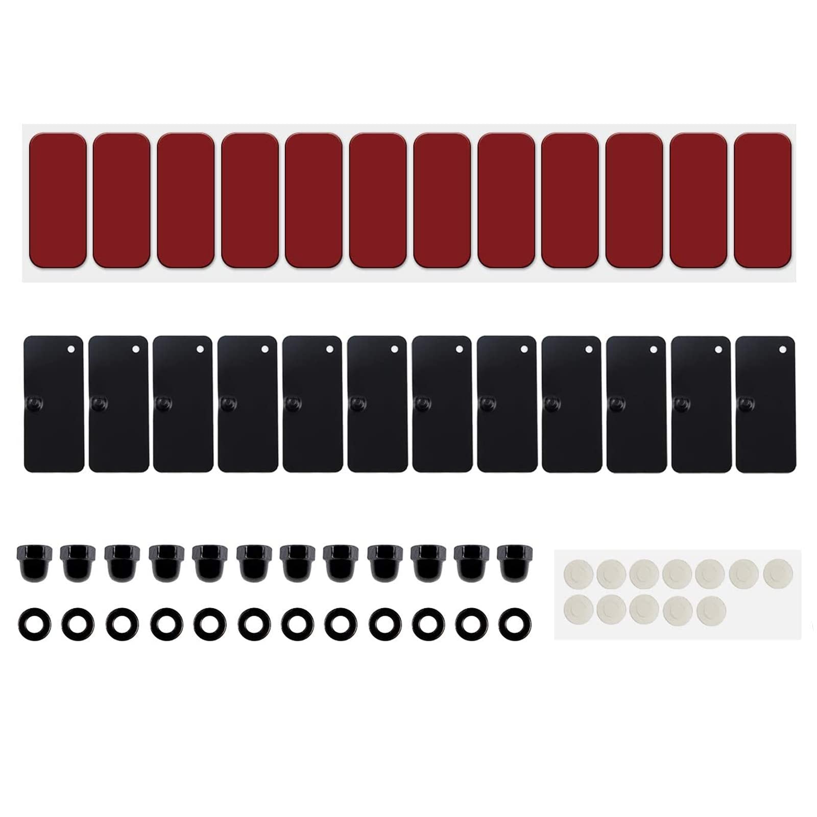 E-cowlboy Rear Window Louvers Hardware Kits Installation Accessories with Double Sided Mounting Tape 3M for Ford Mustang Dodge C