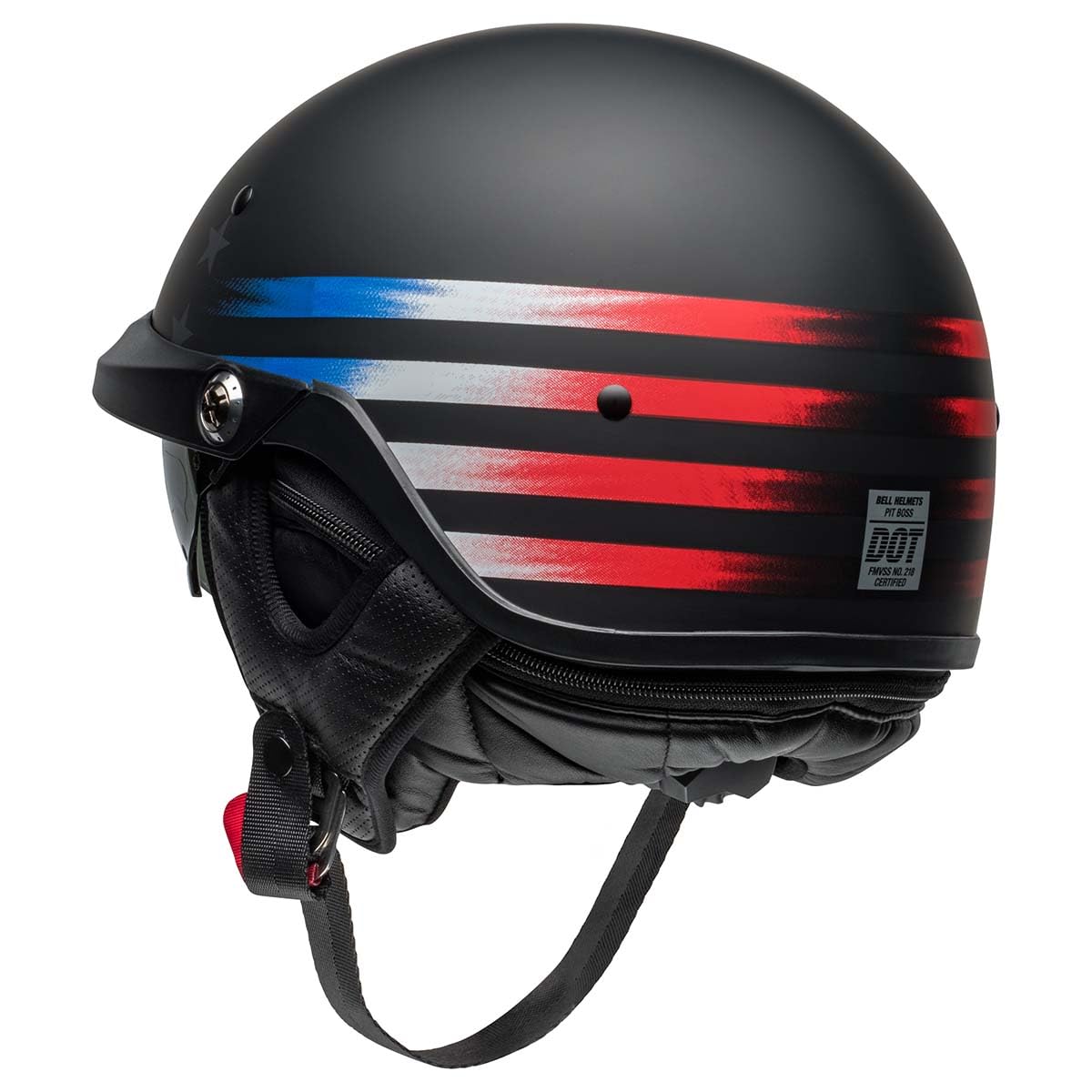 BELL Pit Boss Helmet - Matte Banner Black/Red, Medium Size, Model 7158170
