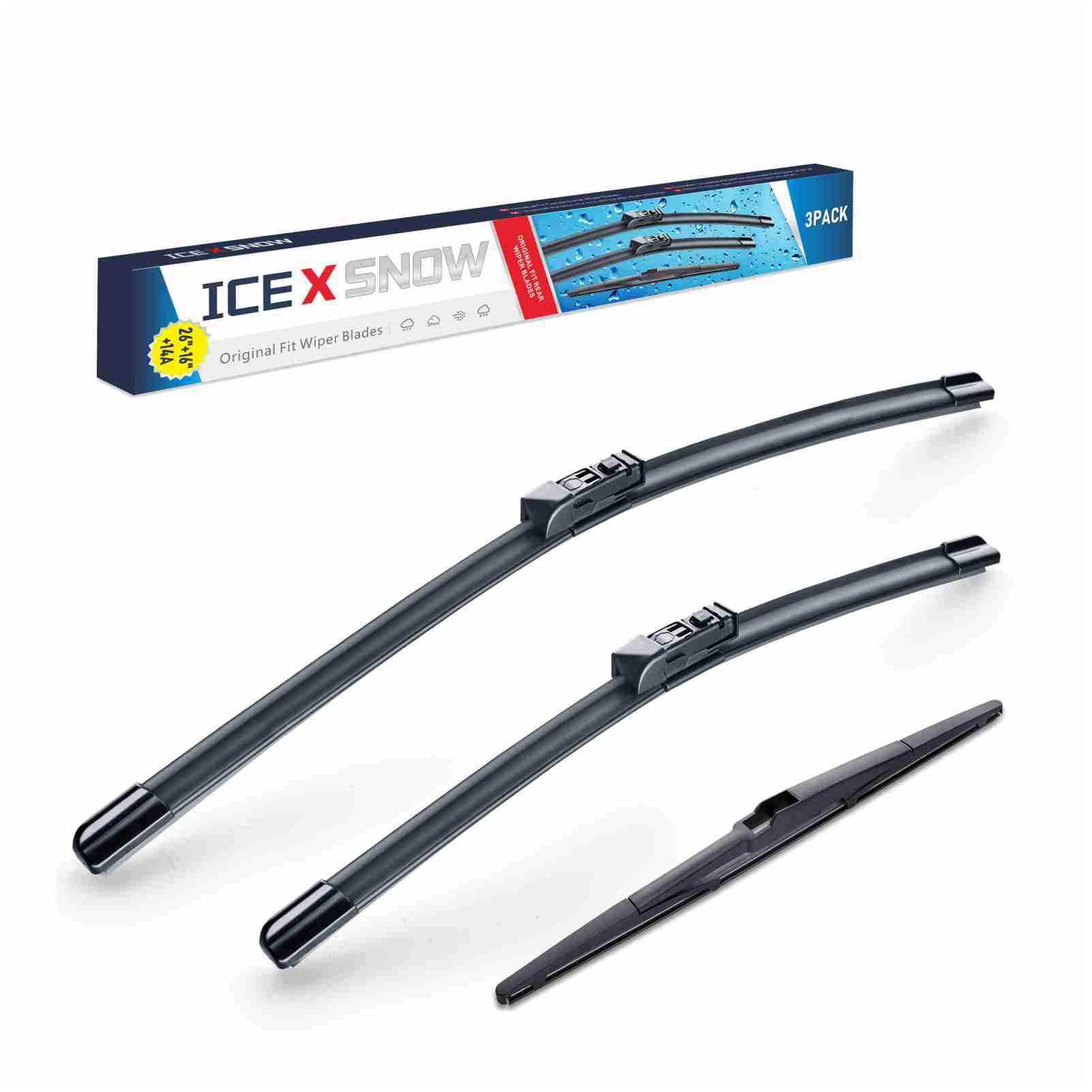 3 Wipers 26''/16''/14'' Windshield Wiper Blades Replacment For Toyota Chr Ch-R 2022 2021 2020 2019 2018 Oem Quality Top Lock